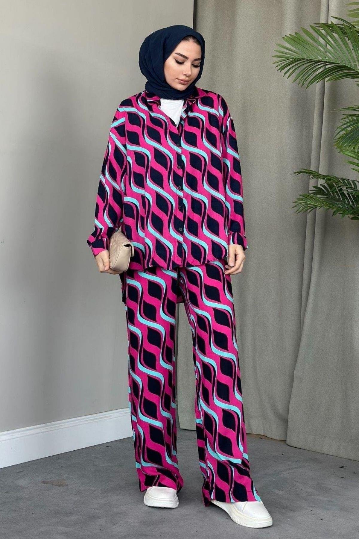 Su Dalgalı Pantolon Takım Pembe, Fiyatları 