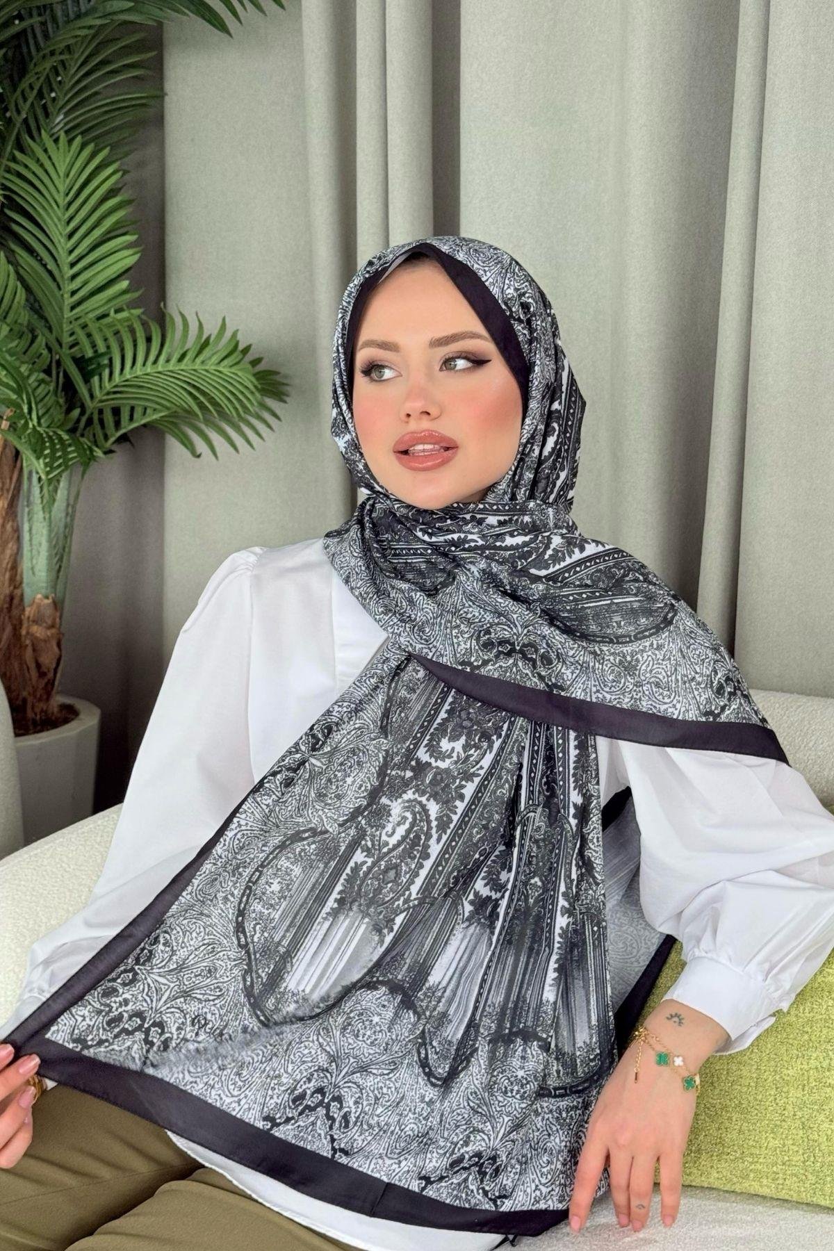 Sude Desen Şal Siyah, Fiyatları Sude Desen Şal Siyah- Haza Moda 