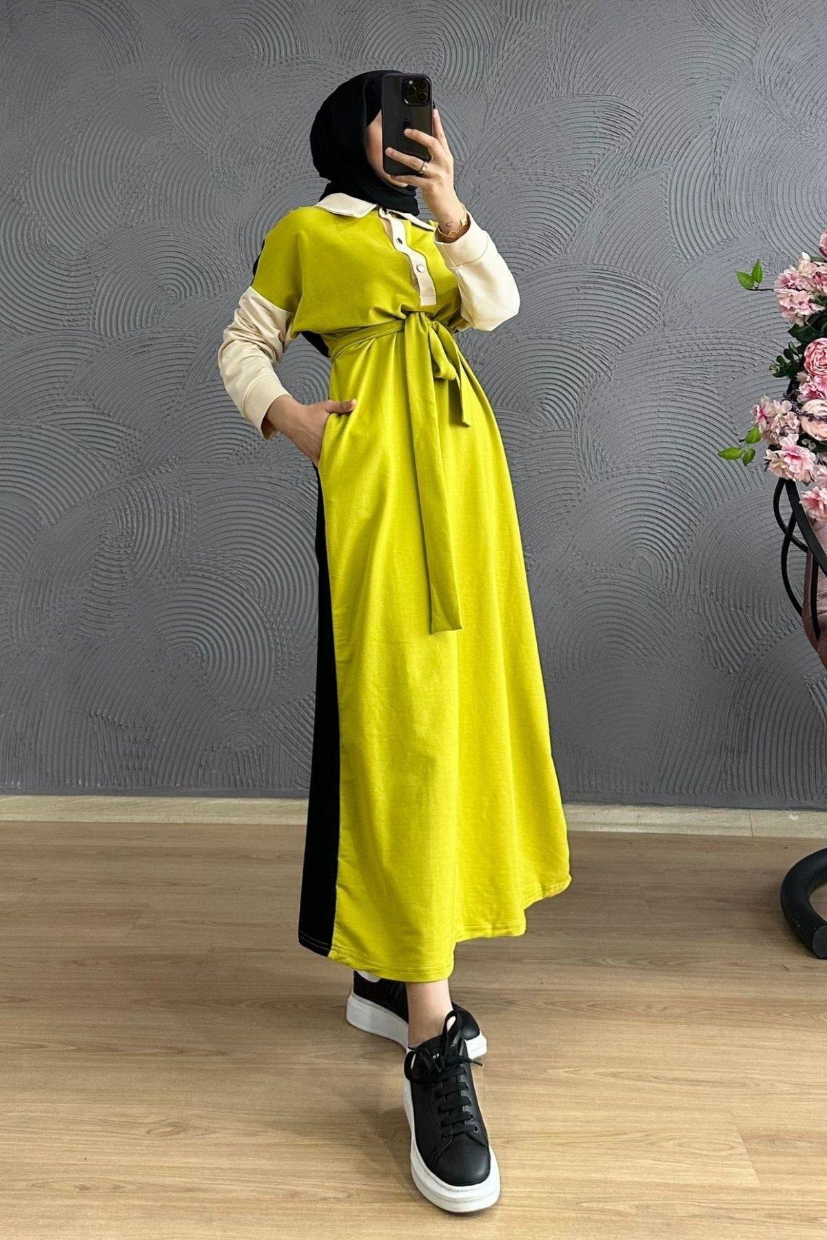 Sweat Elbise Yağyeşili, Fiyatları 