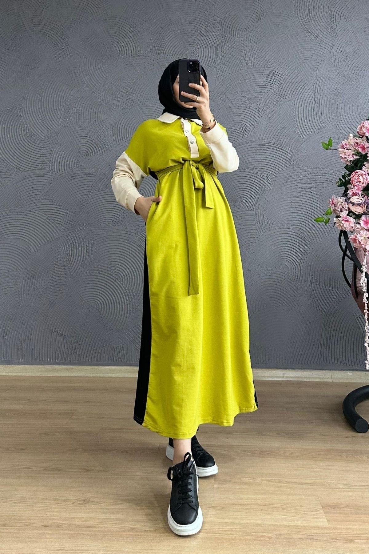 Sweat Elbise Yağyeşili, Fiyatları 