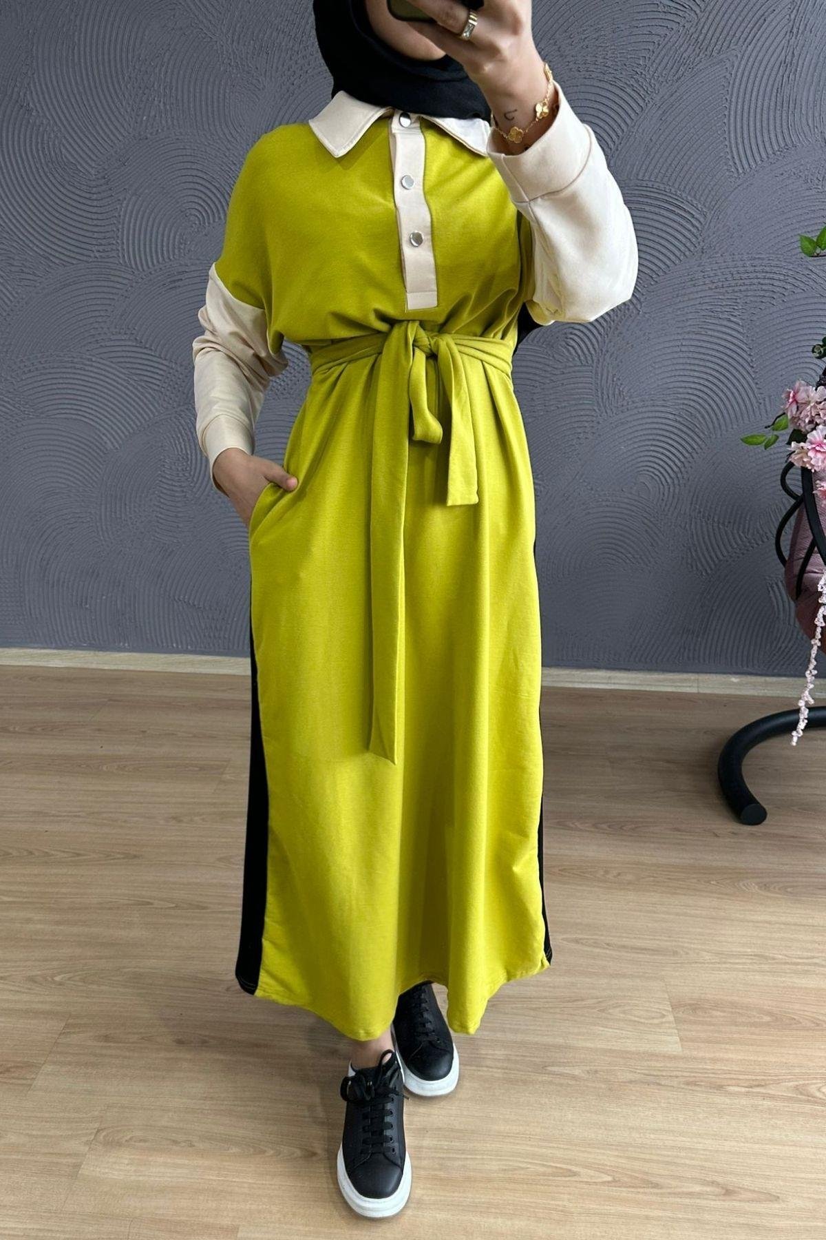 Sweat Elbise Yağyeşili, Fiyatları 