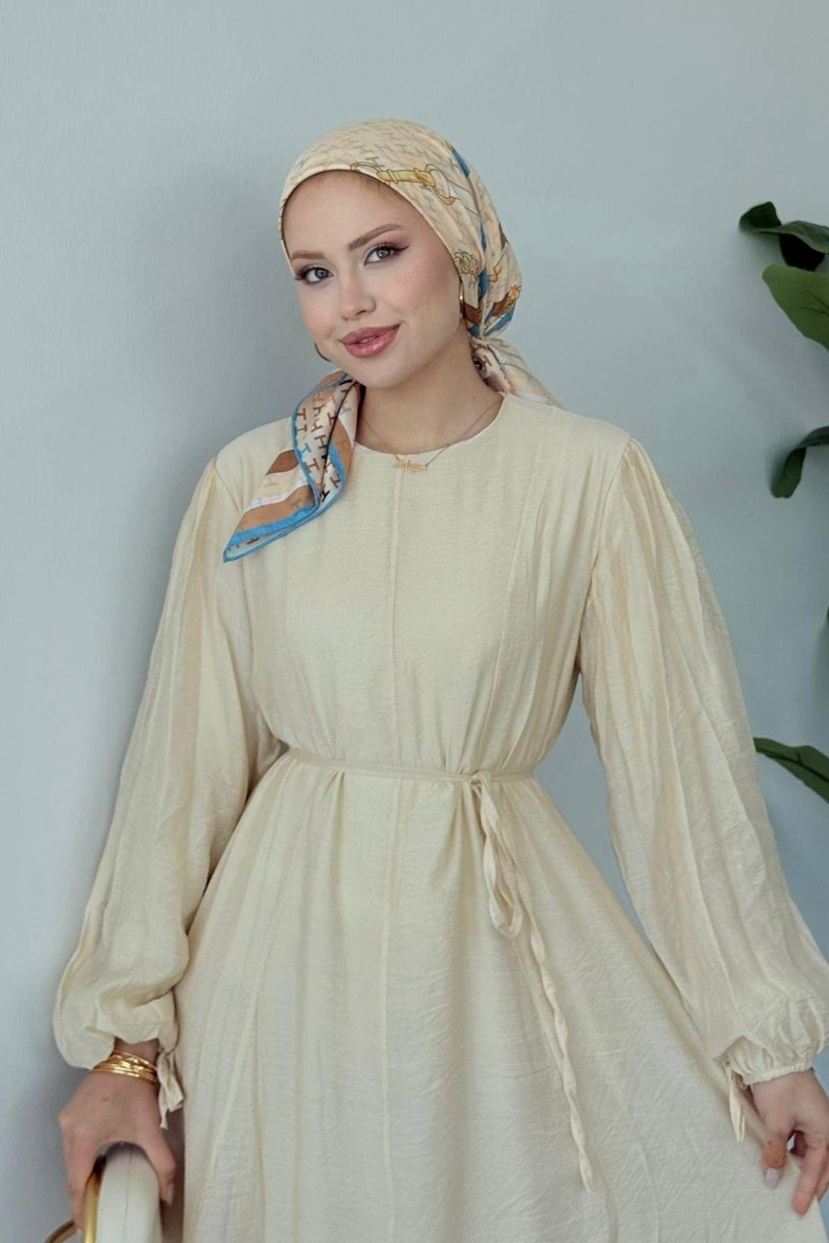 Talia Premium Elbise BEJ, Fiyatları Talia Premium Elbise BEJ- Haza Moda