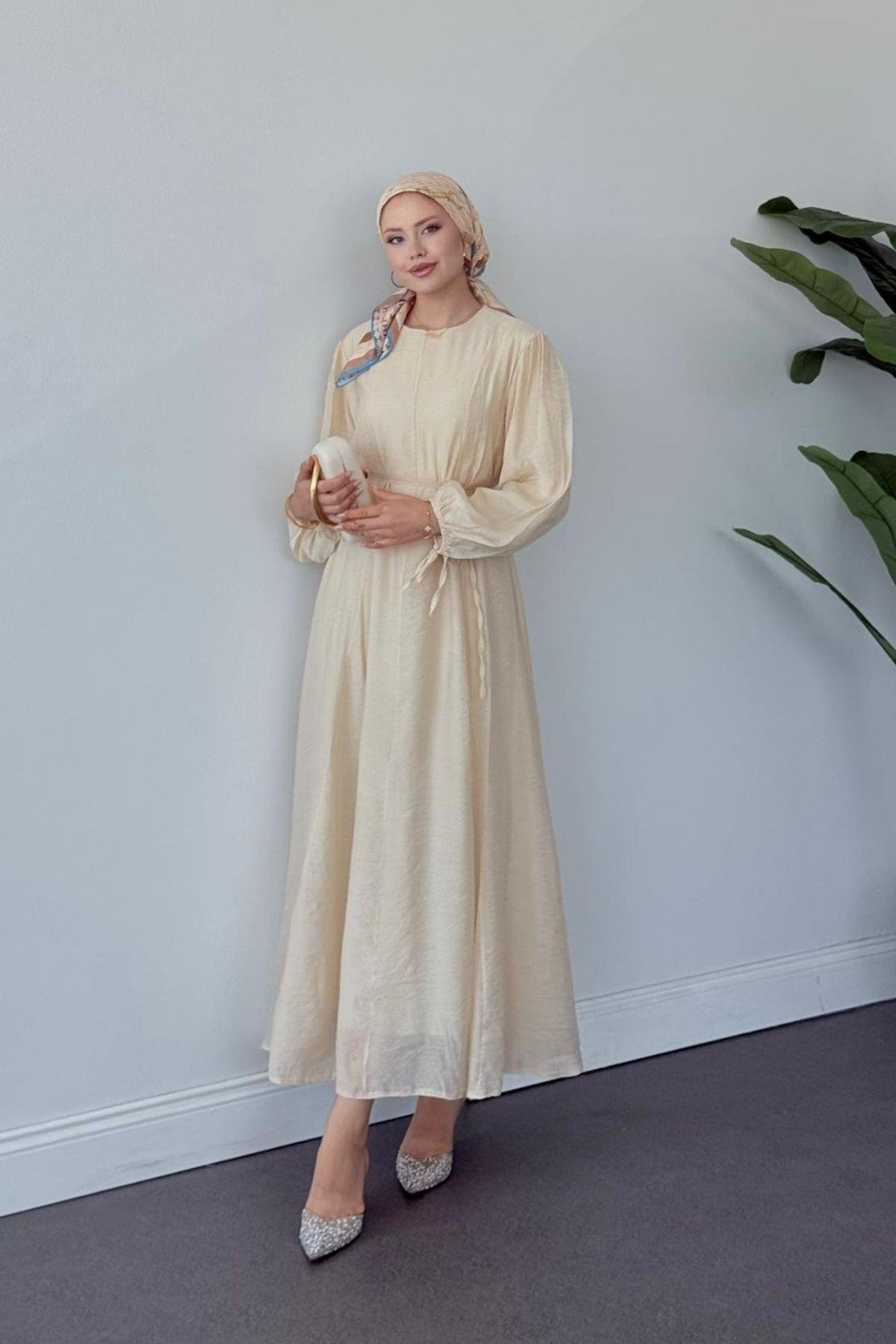 Talia Premium Elbise BEJ, Fiyatları Talia Premium Elbise BEJ- Haza Moda