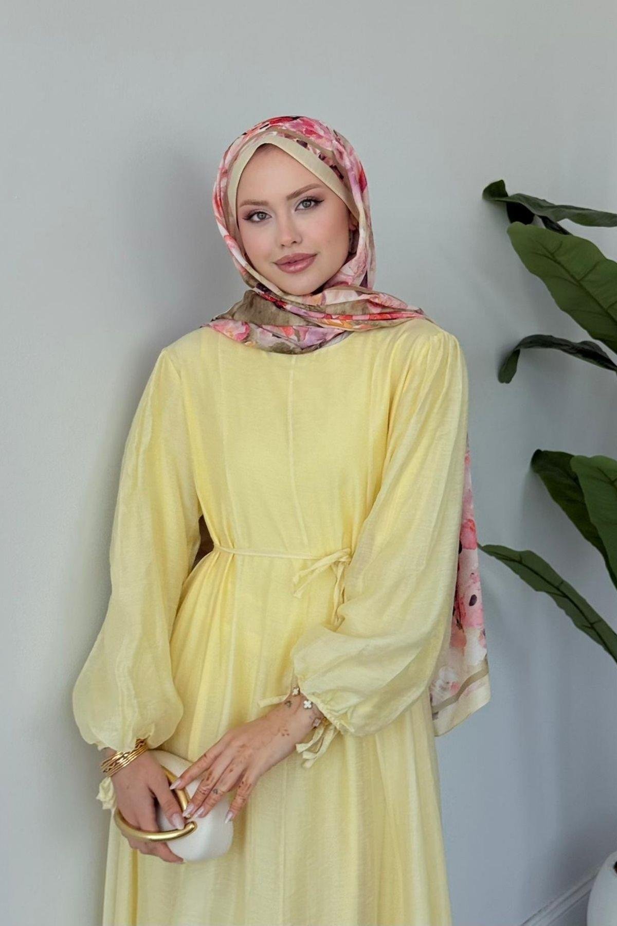 Talia Premium Elbise SARI, Fiyatları Talia Premium Elbise SARI- Haza Moda