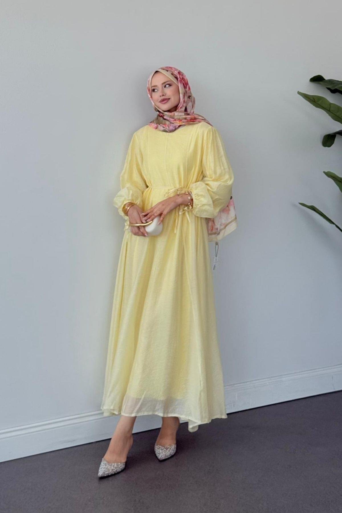 Talia Premium Elbise SARI, Fiyatları Talia Premium Elbise SARI- Haza Moda