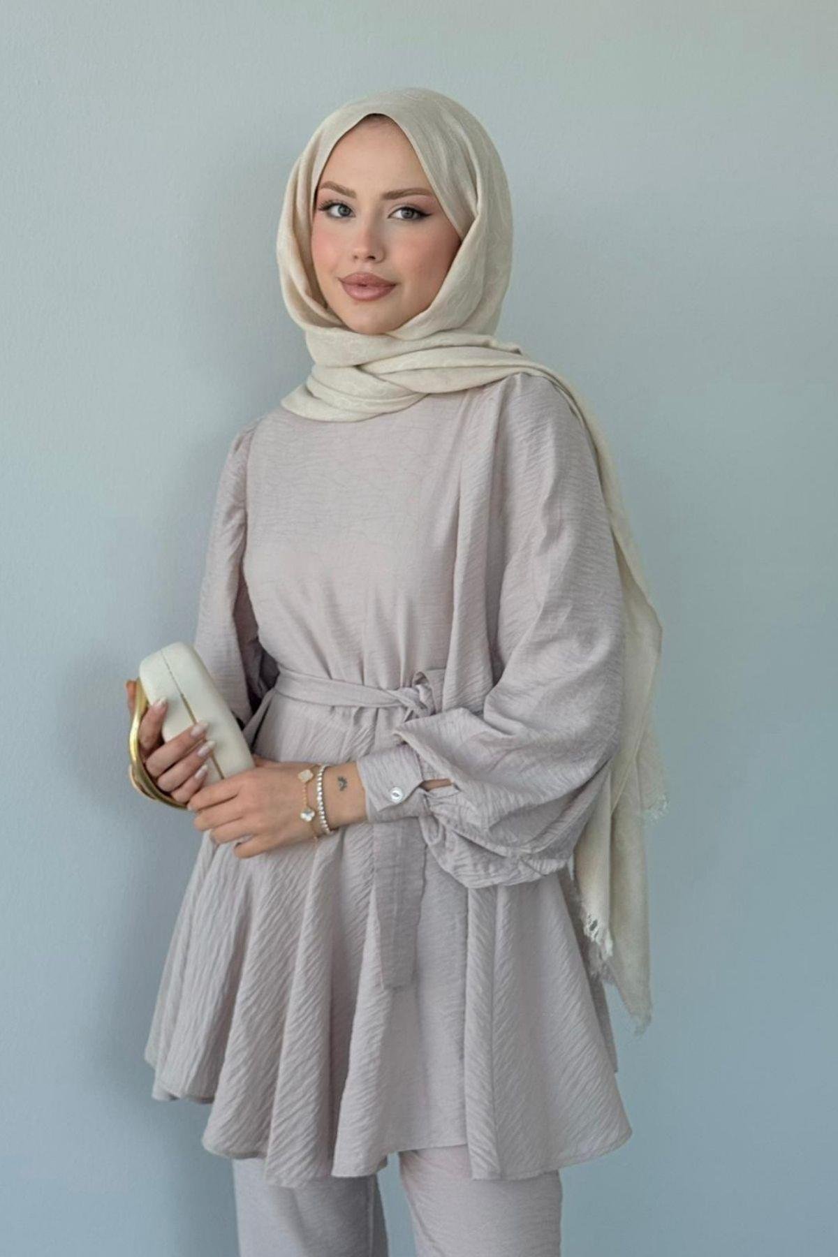 Tanya İkili Takım Bej, Fiyatları Tanya İkili Takım Bej- Haza Moda 