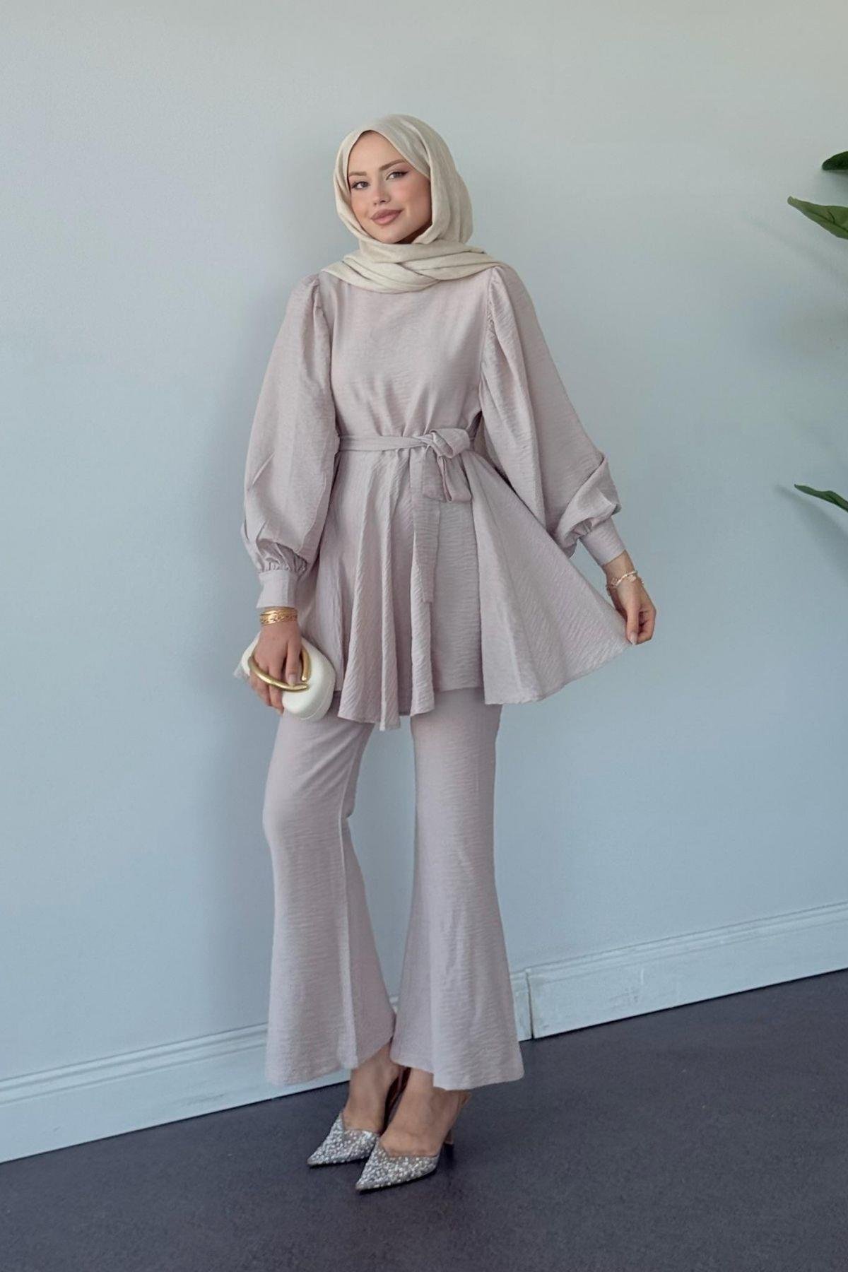 Tanya İkili Takım Bej, Fiyatları Tanya İkili Takım Bej- Haza Moda 