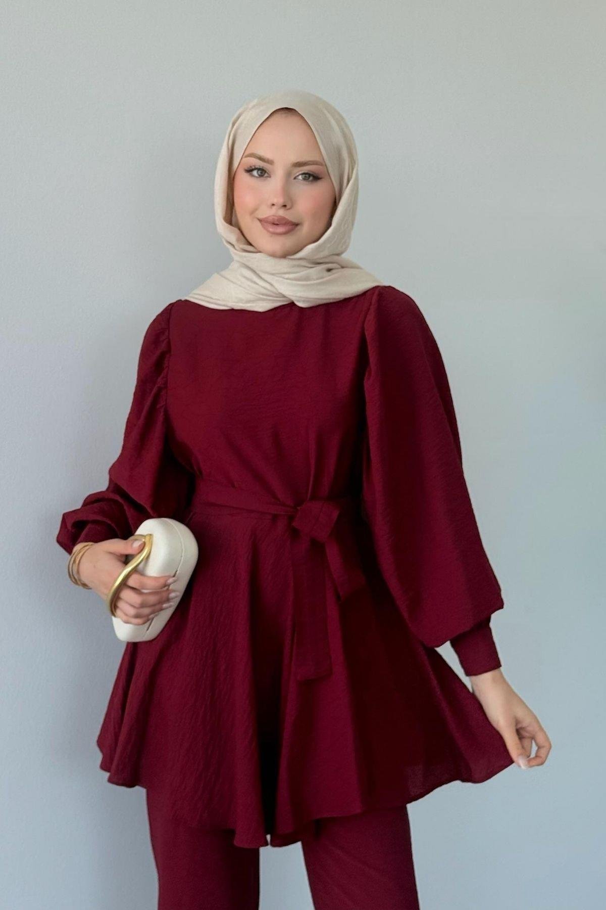 Tanya İkili Takım Bordo, Fiyatları Tanya İkili Takım Bordo- Haza Moda 