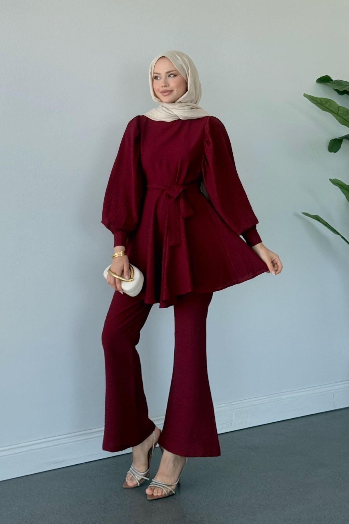 Tanya İkili Takım Bordo, Fiyatları Tanya İkili Takım Bordo- Haza Moda 