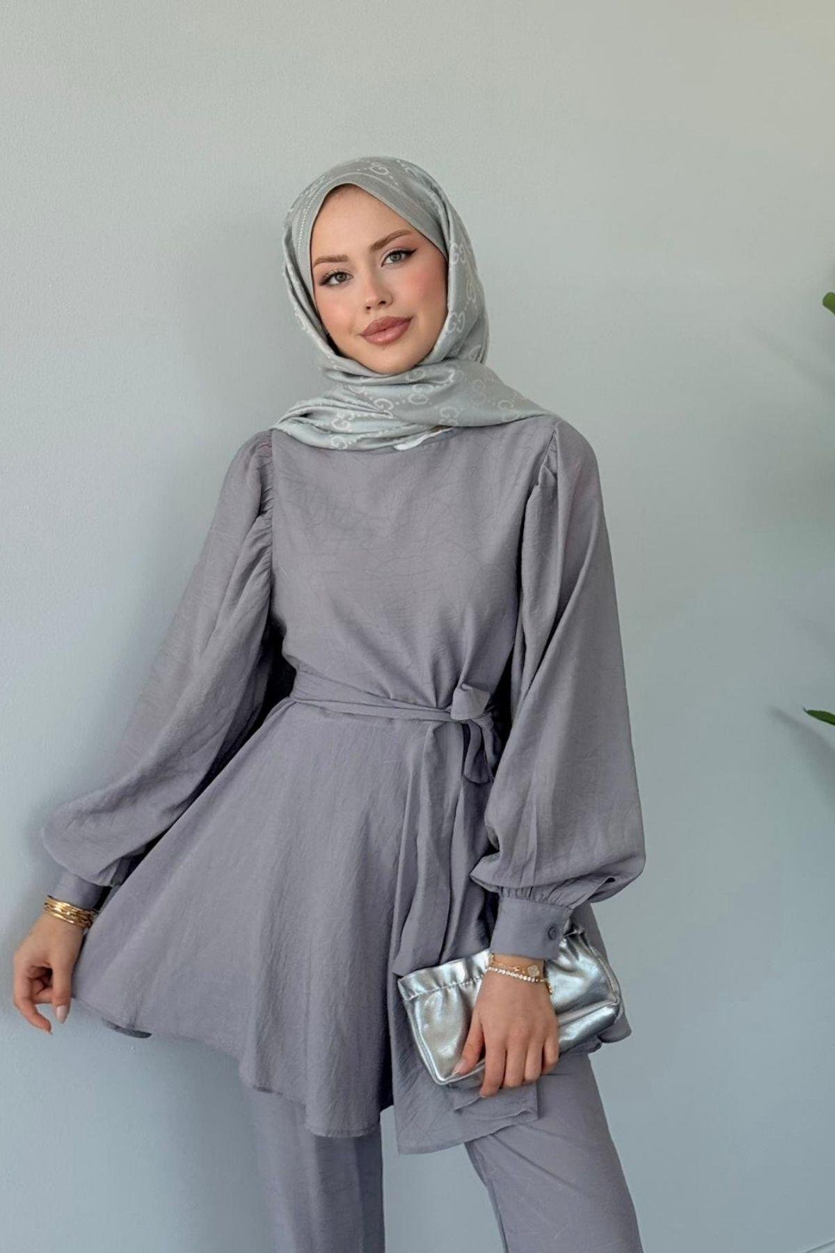 Tanya İkili Takım Gri, Fiyatları Tanya İkili Takım Gri- Haza Moda 