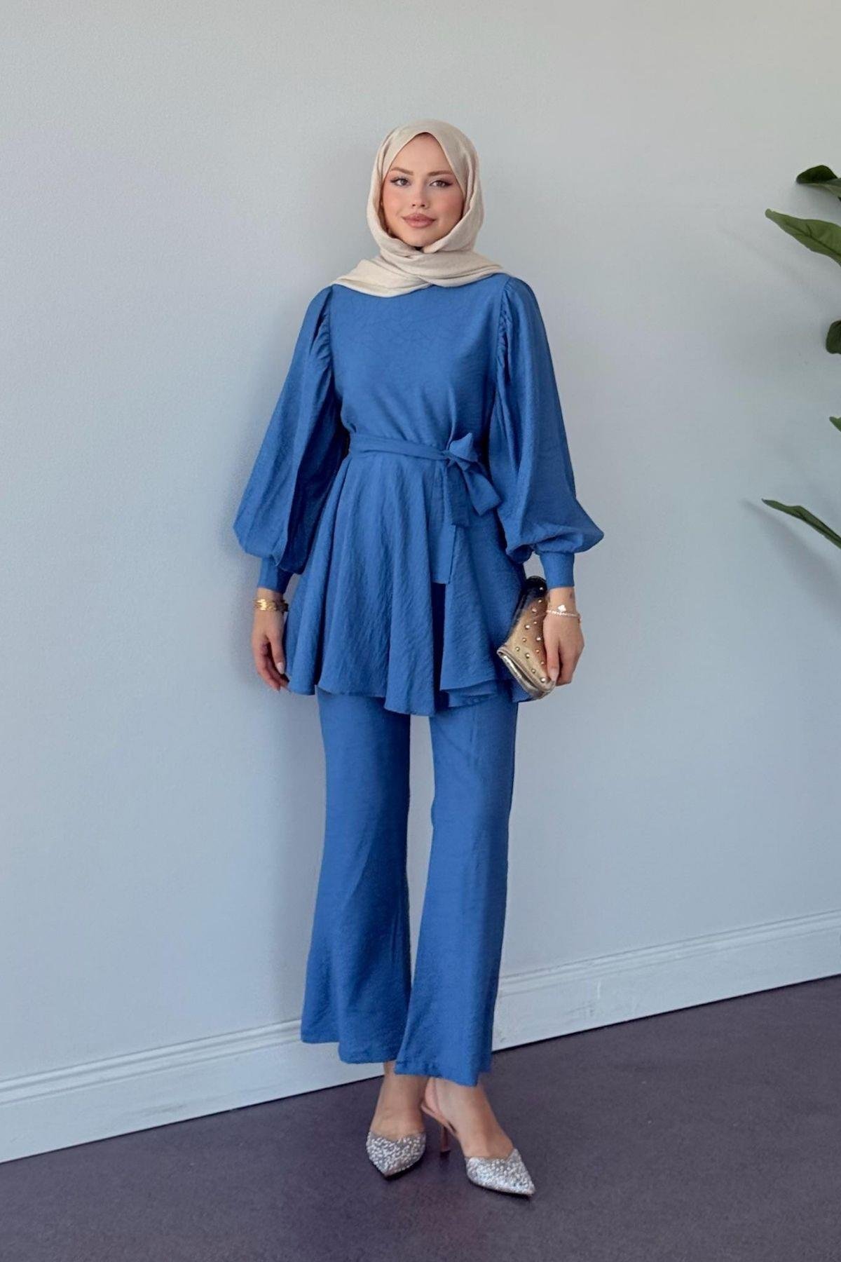 Tanya İkili Takım İndigo, Fiyatları Tanya İkili Takım İndigo- Haza Moda 