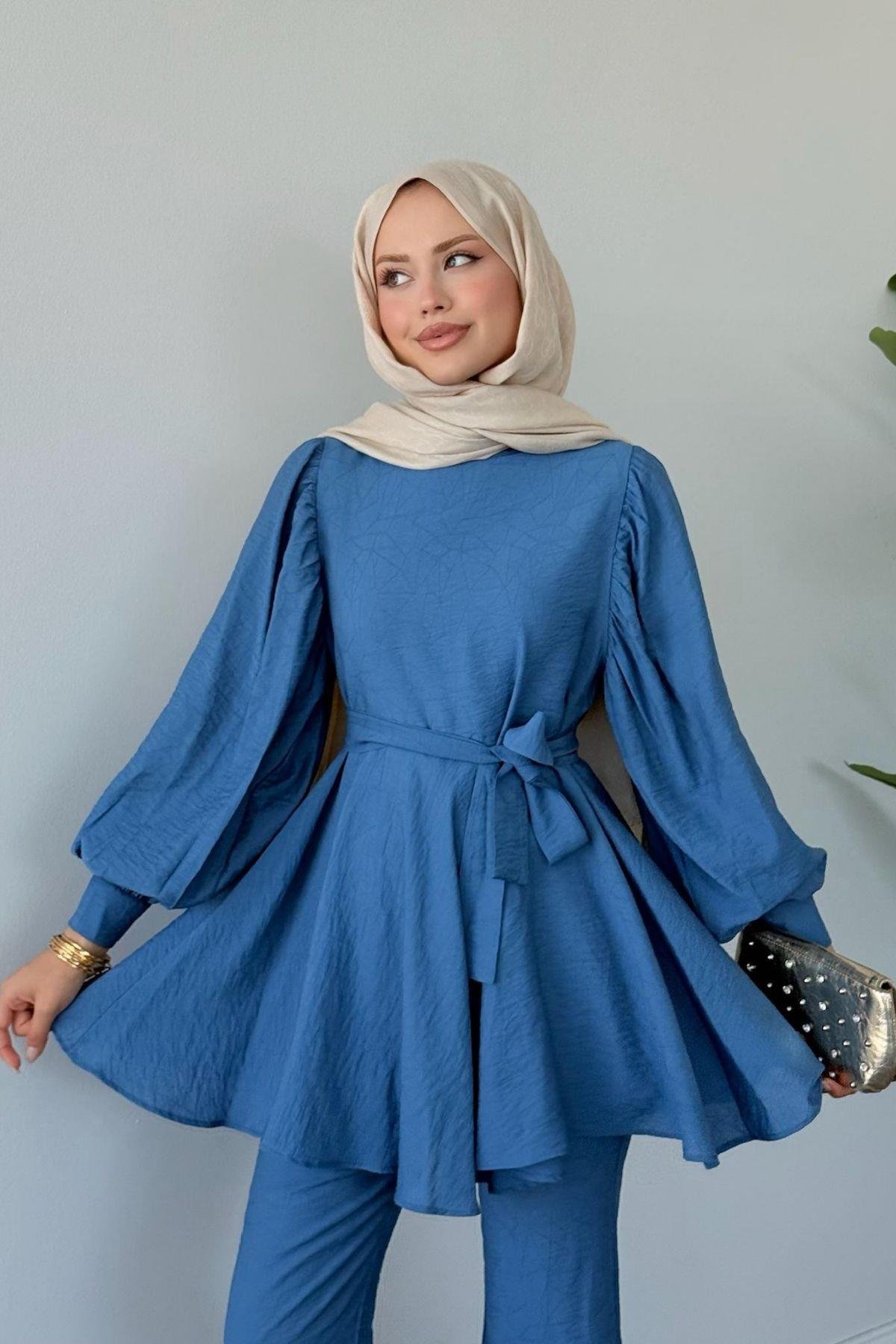 Tanya İkili Takım İndigo, Fiyatları Tanya İkili Takım İndigo- Haza Moda 