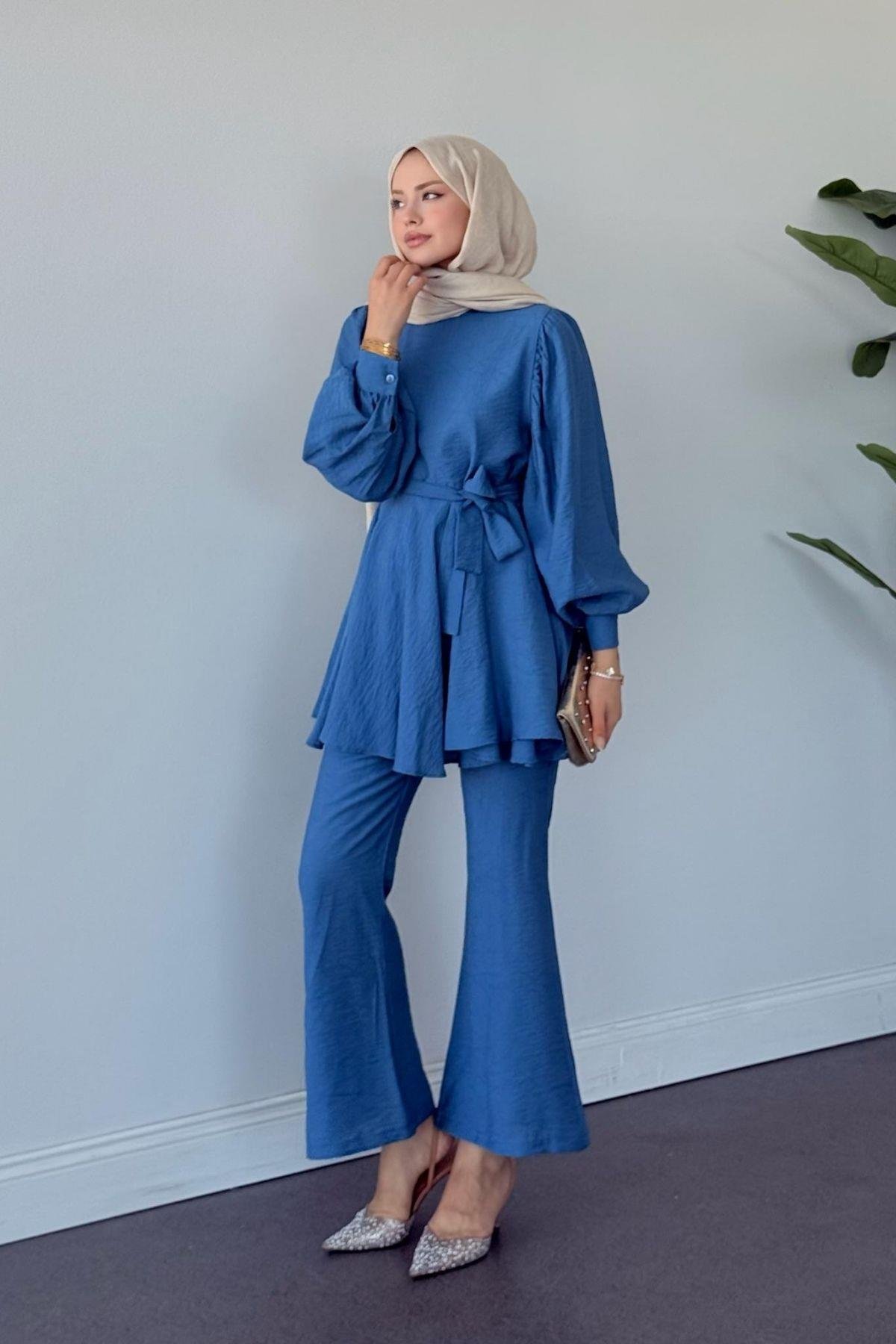 Tanya İkili Takım İndigo, Fiyatları Tanya İkili Takım İndigo- Haza Moda 