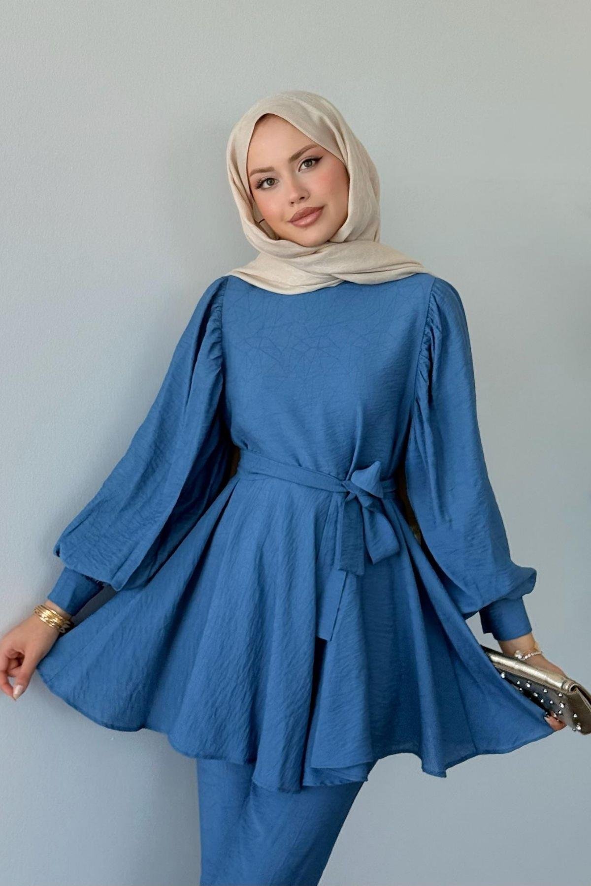 Tanya İkili Takım İndigo, Fiyatları Tanya İkili Takım İndigo- Haza Moda 