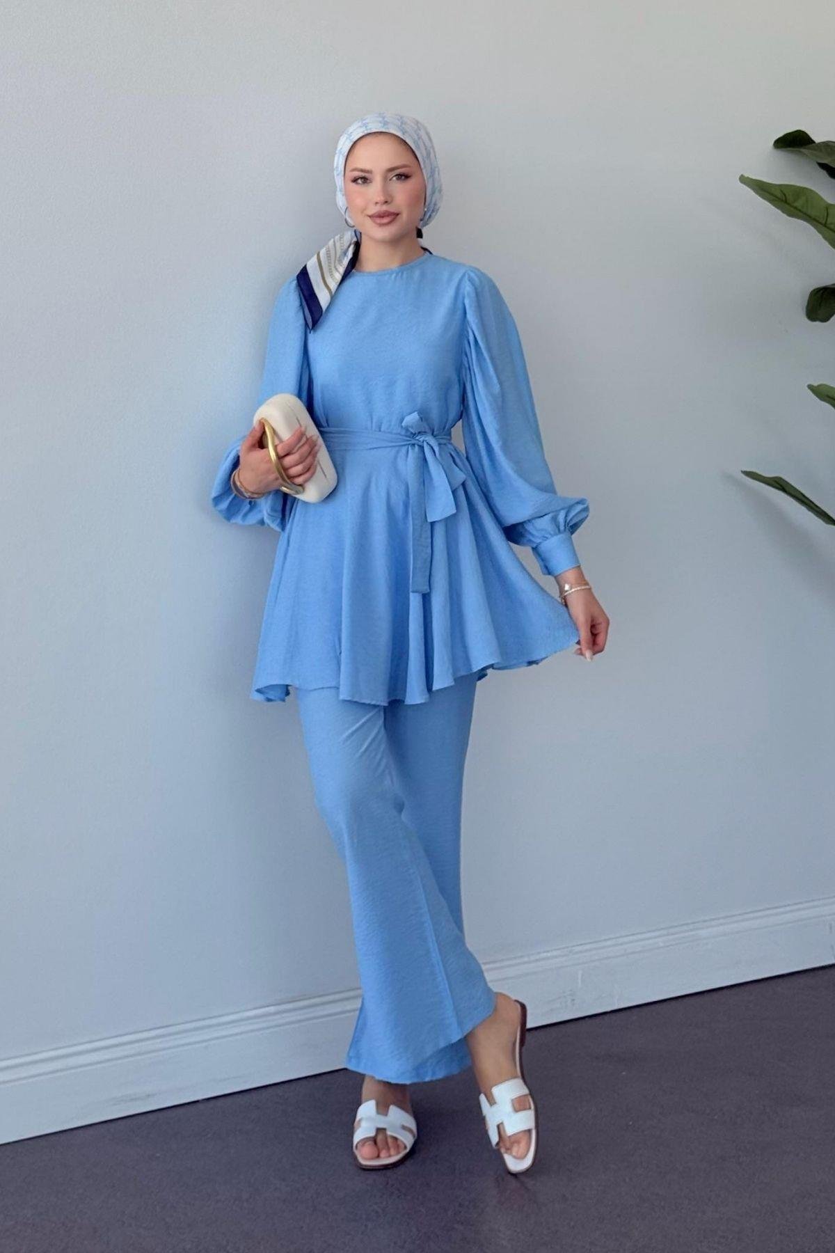 Tanya İkili Takım Mavi, Fiyatları Tanya İkili Takım Mavi- Haza Moda 