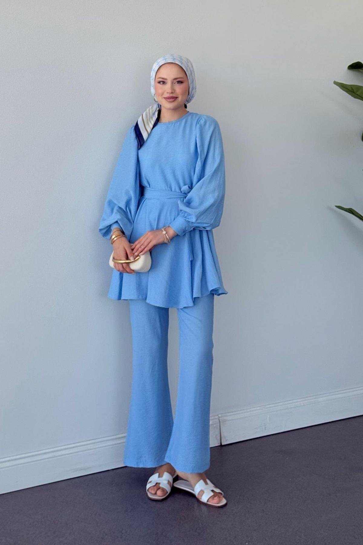 Tanya İkili Takım Mavi, Fiyatları Tanya İkili Takım Mavi- Haza Moda 