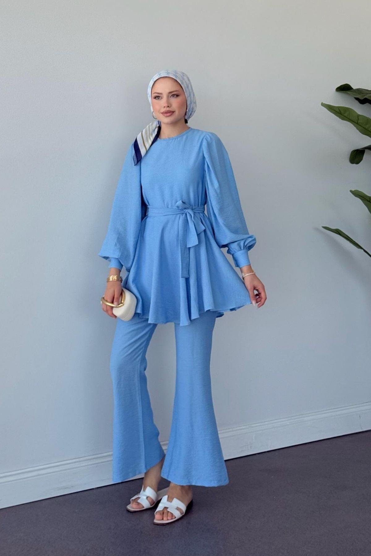 Tanya İkili Takım Mavi, Fiyatları Tanya İkili Takım Mavi- Haza Moda 