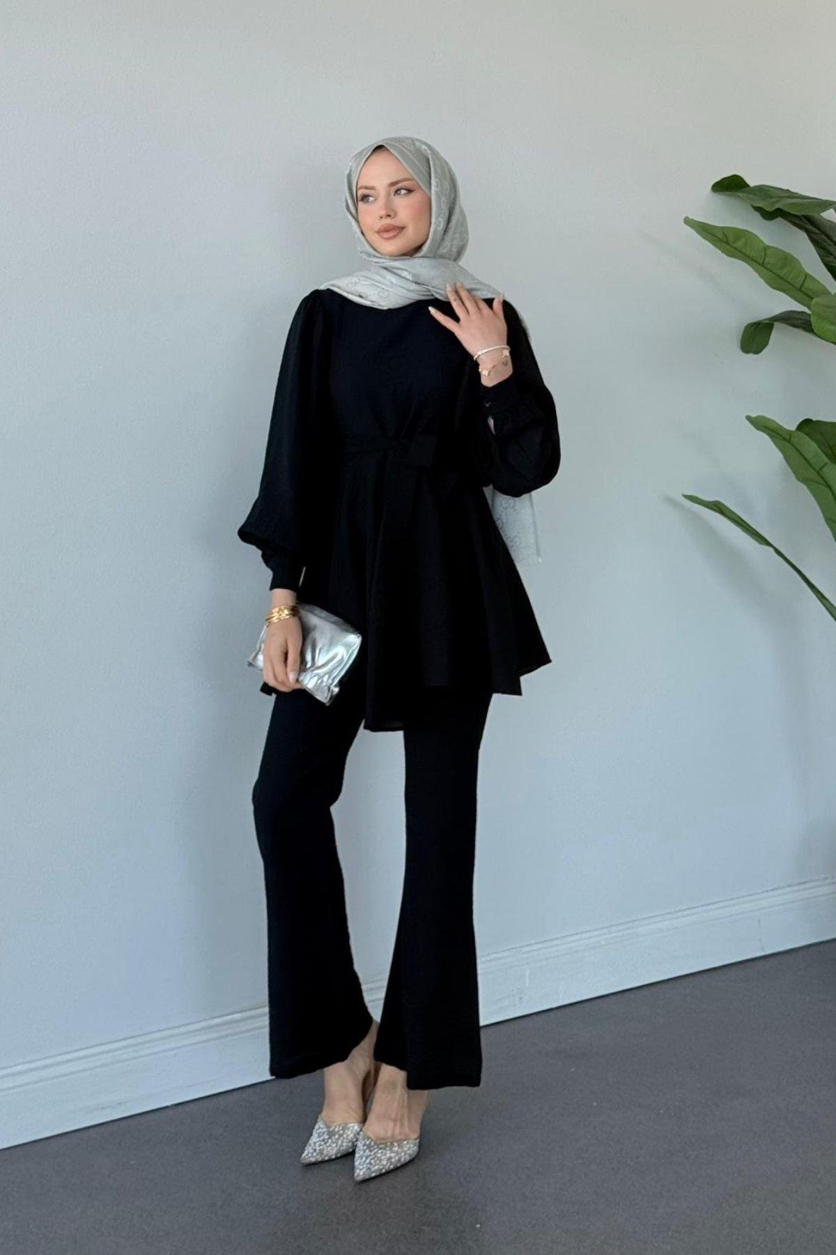 Tanya İkili Takım Siyah, Fiyatları Tanya İkili Takım Siyah- Haza Moda 