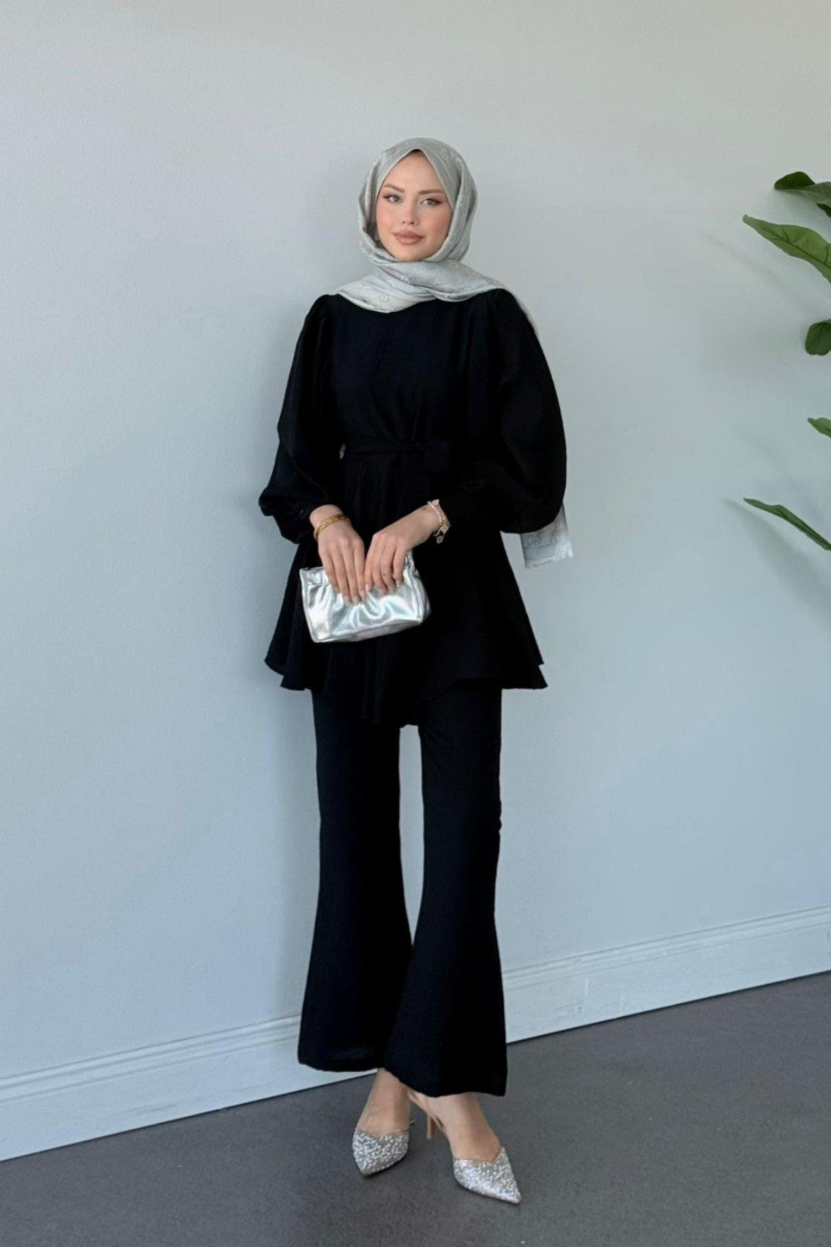 Tanya İkili Takım Siyah, Fiyatları Tanya İkili Takım Siyah- Haza Moda 