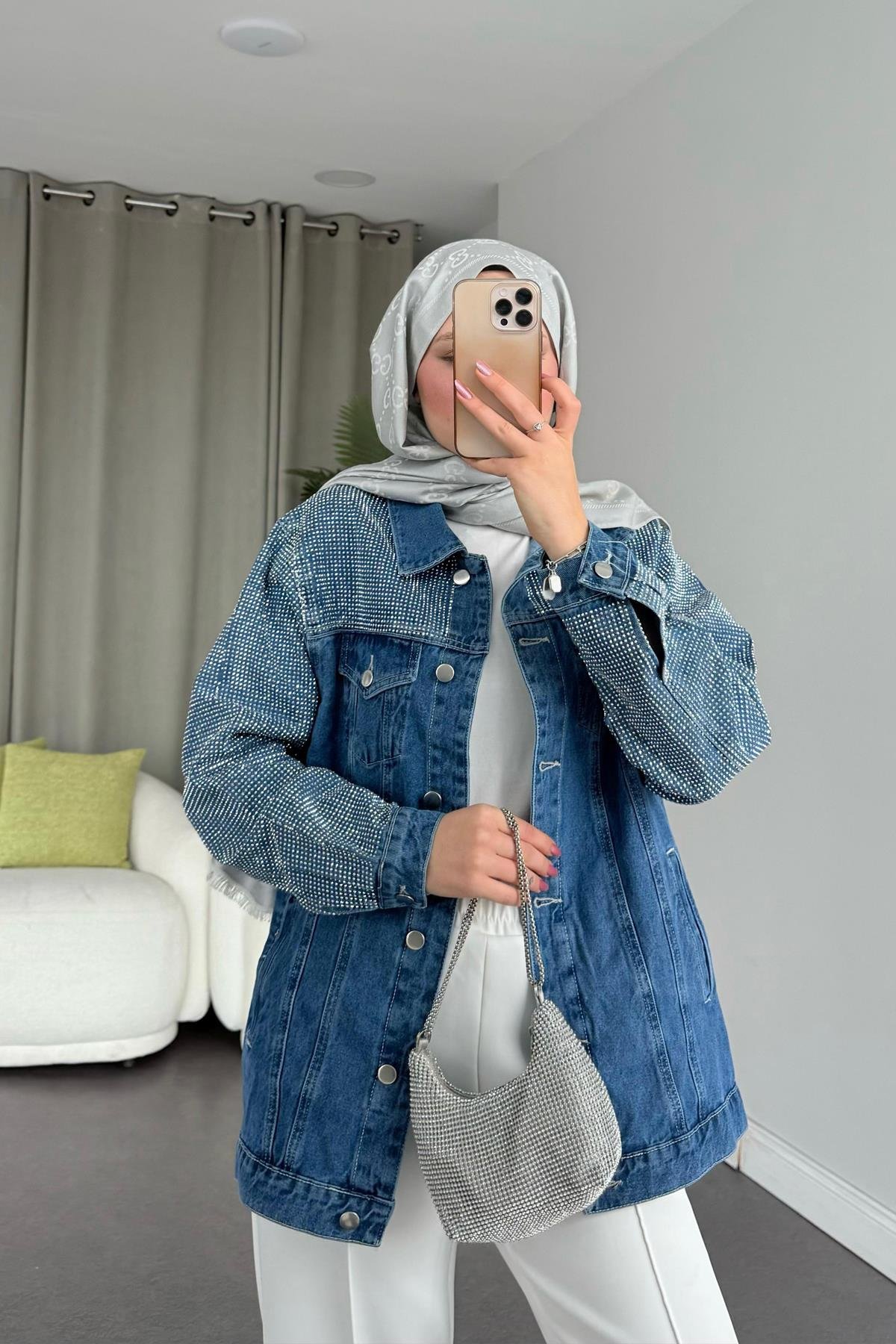 Taş Baskılı Denim Ceket, Fiyatları 