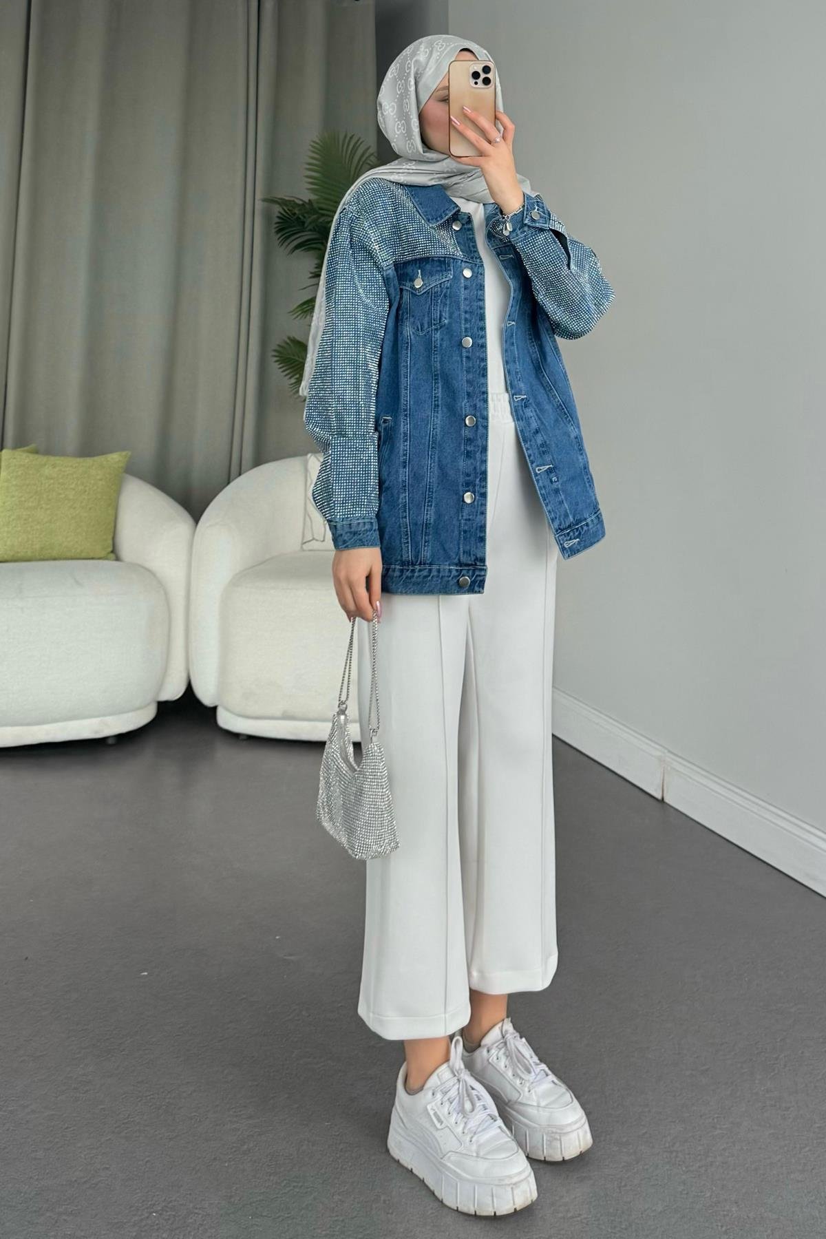 Taş Baskılı Denim Ceket, Fiyatları 