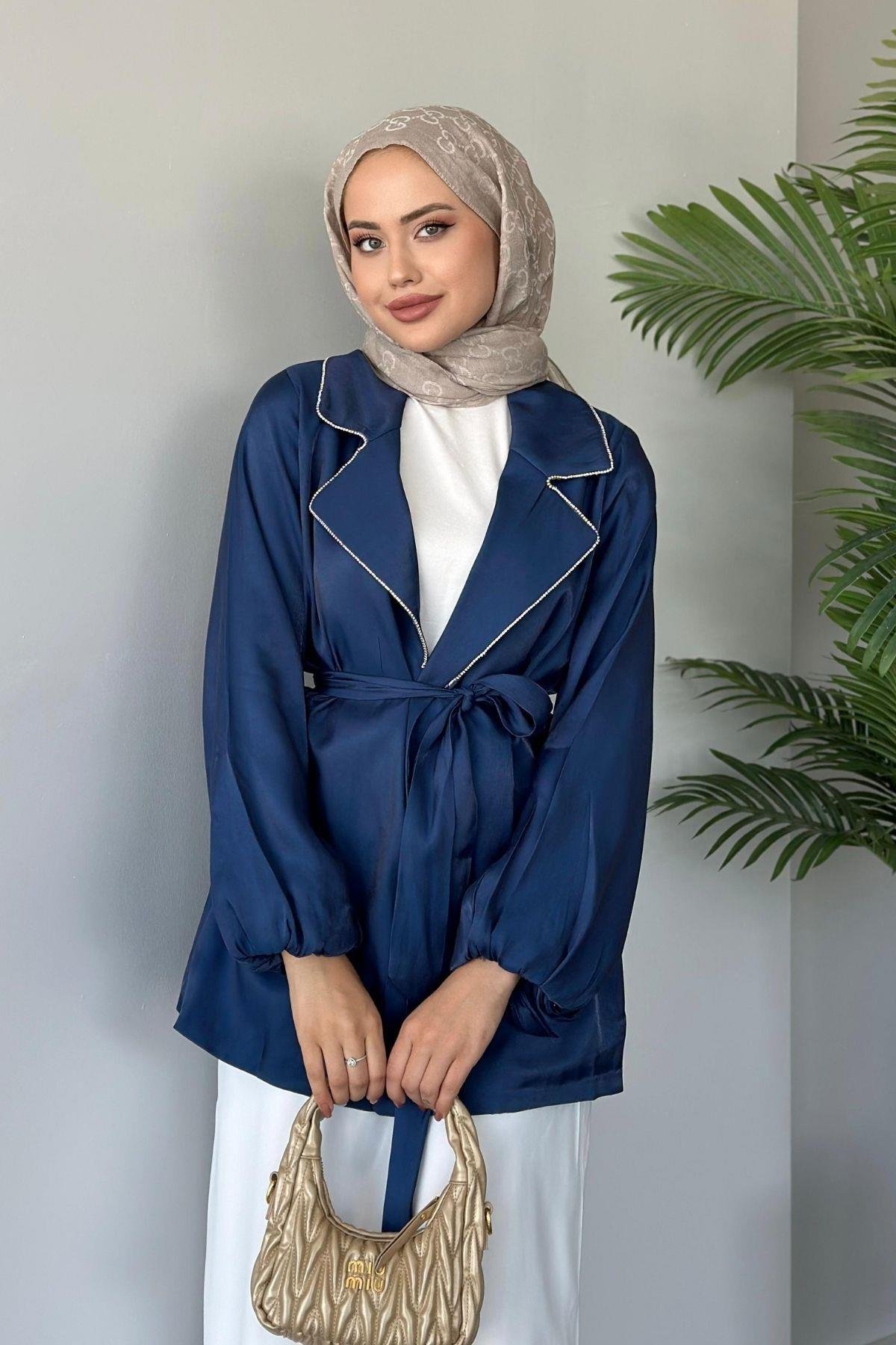 Taş Detaylı Ceket Lacivert, Fiyatları 