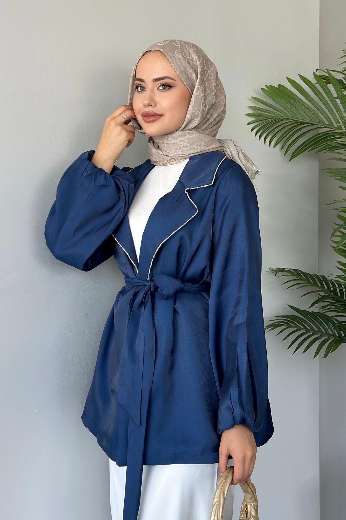 Taş Detaylı Ceket Lacivert, Fiyatları 