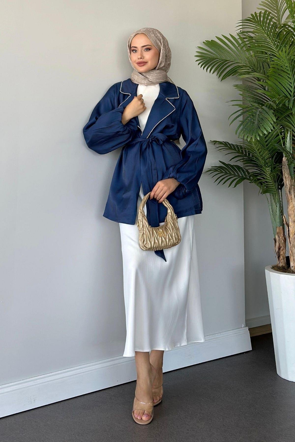 Taş Detaylı Ceket Lacivert, Fiyatları 