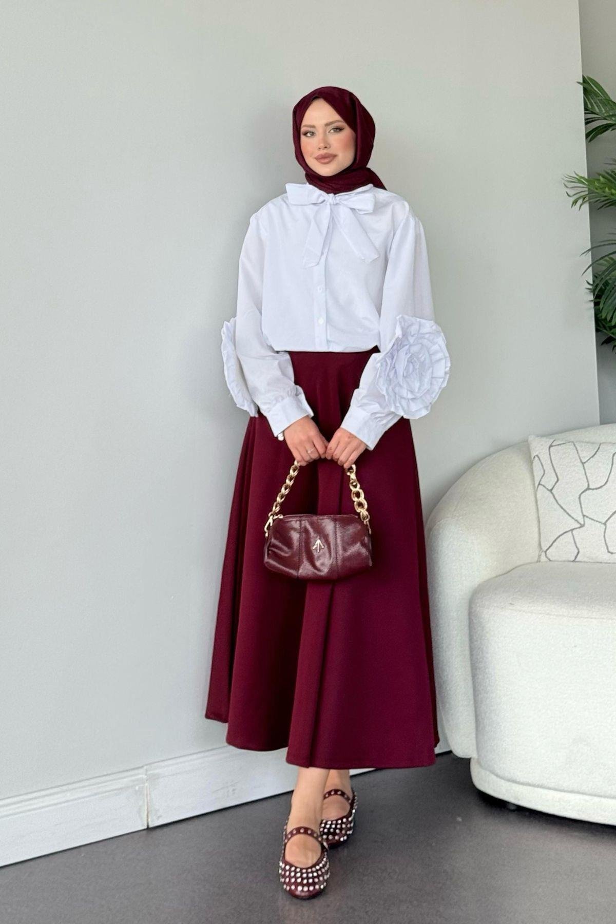 Tasarım Güllü Gömlek Beyaz, Fiyatları 