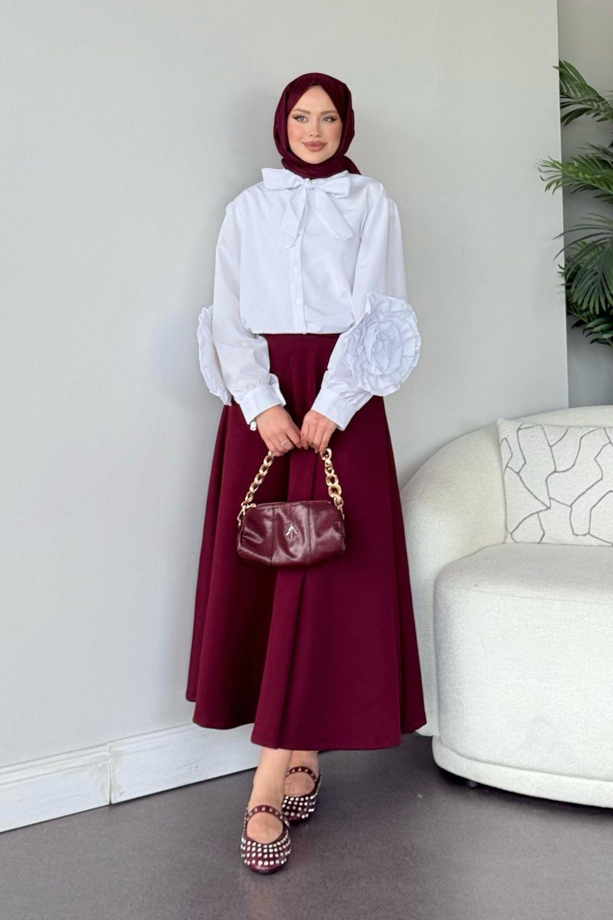 Tasarım Güllü Gömlek Beyaz, Fiyatları 