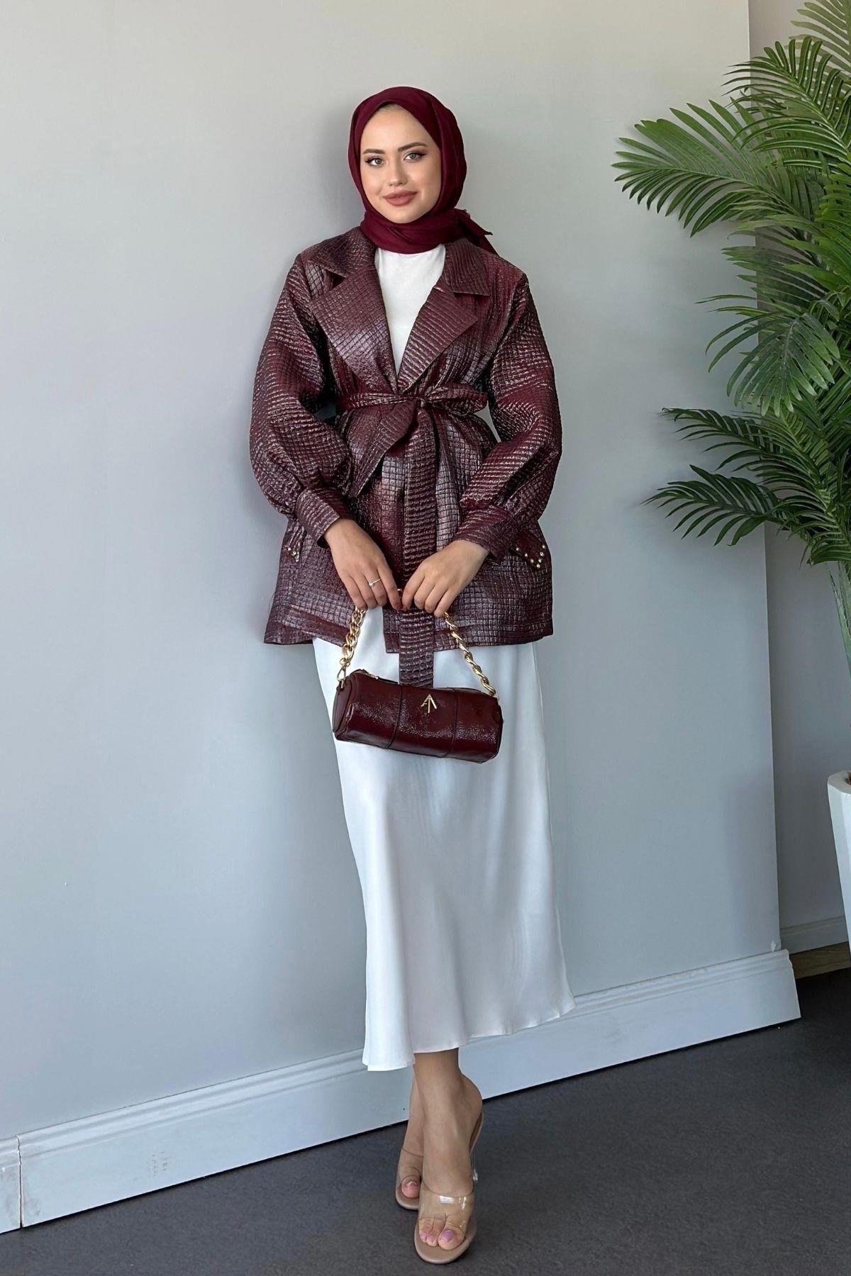 Taşlı Broker Ceket Bordo, Fiyatları 