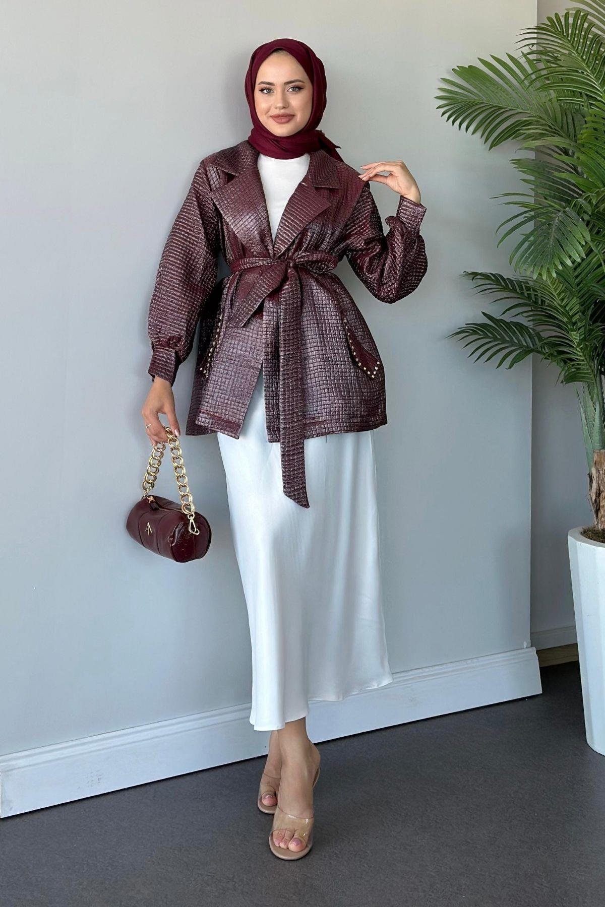 Taşlı Broker Ceket Bordo, Fiyatları 