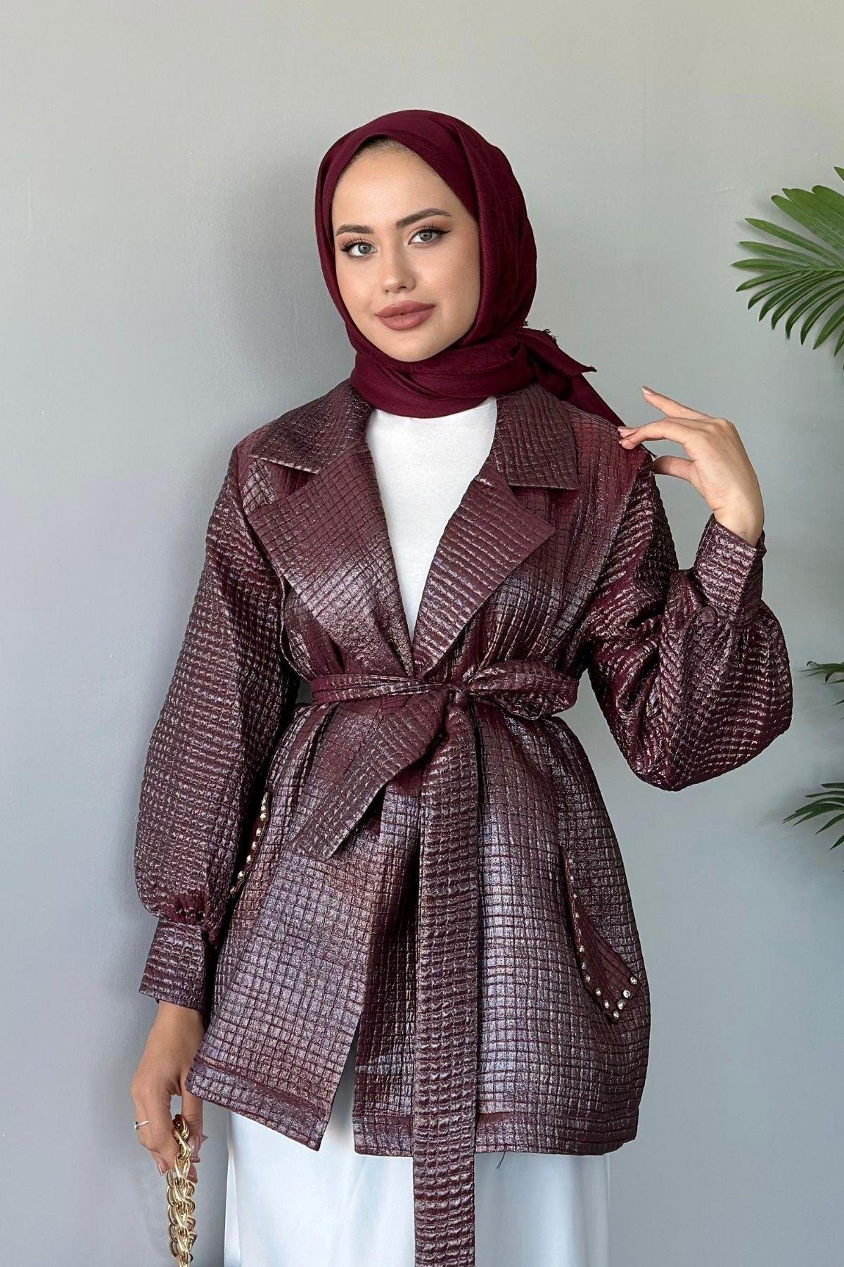 Taşlı Broker Ceket Bordo, Fiyatları 