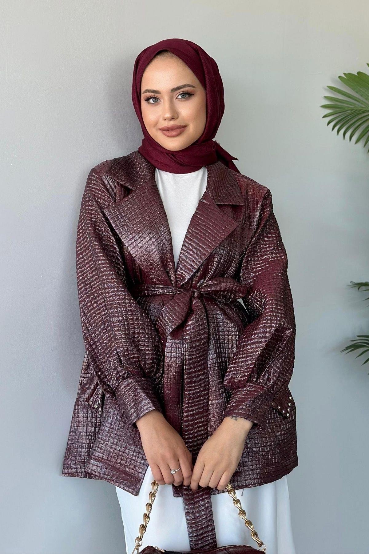 Taşlı Broker Ceket Bordo, Fiyatları 