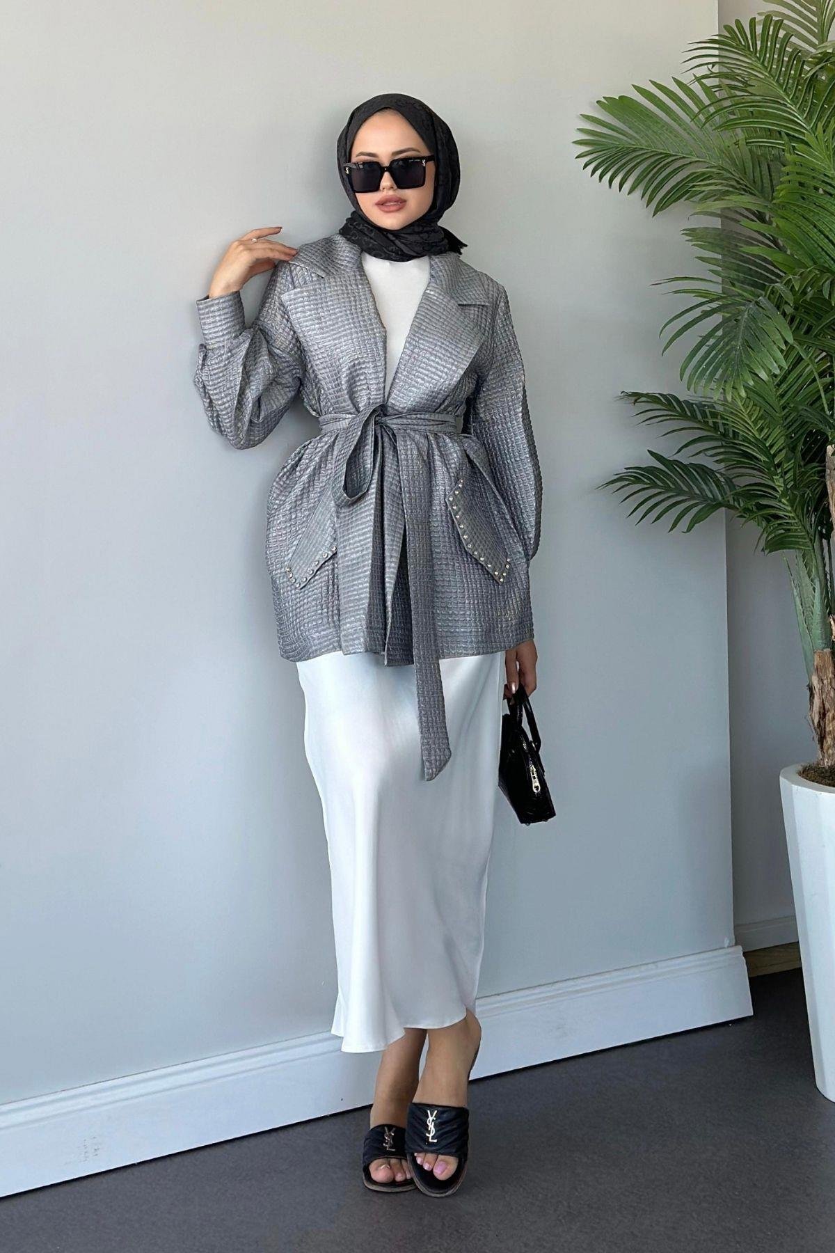 Taşlı Broker Ceket Gri, Fiyatları 