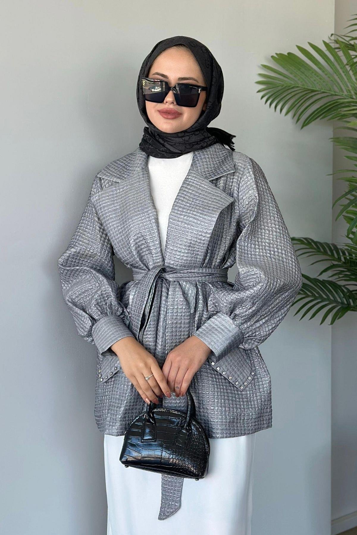 Taşlı Broker Ceket Gri, Fiyatları 