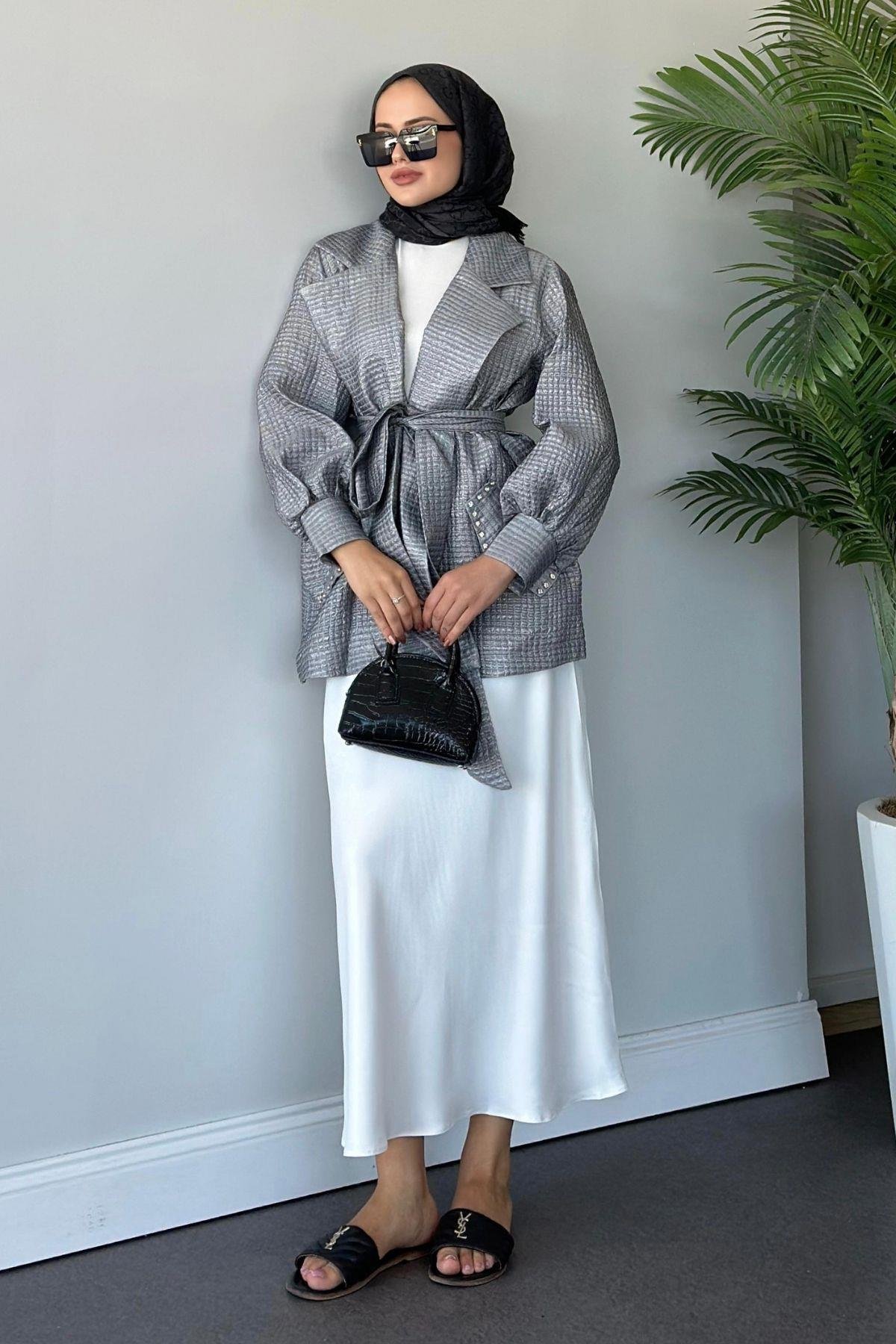 Taşlı Broker Ceket Gri, Fiyatları 