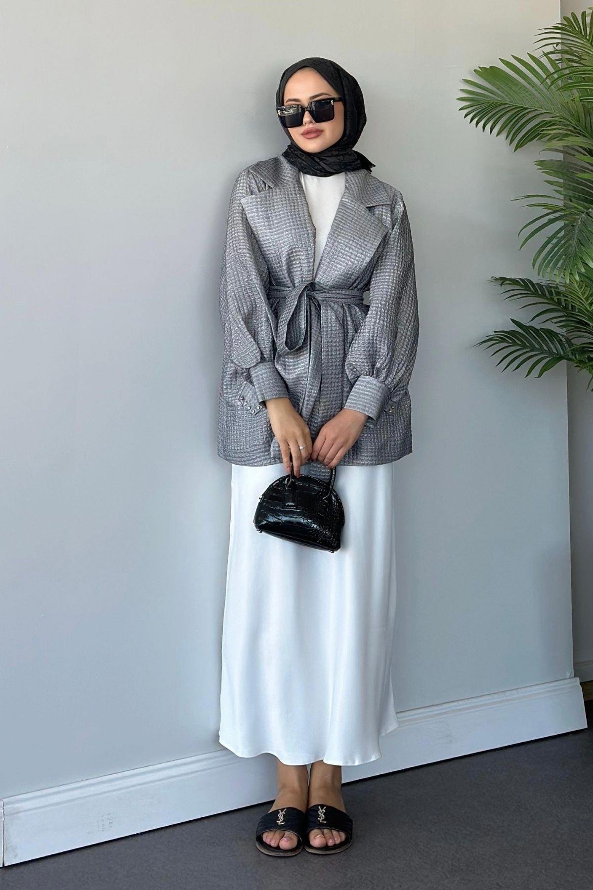 Taşlı Broker Ceket Gri, Fiyatları 