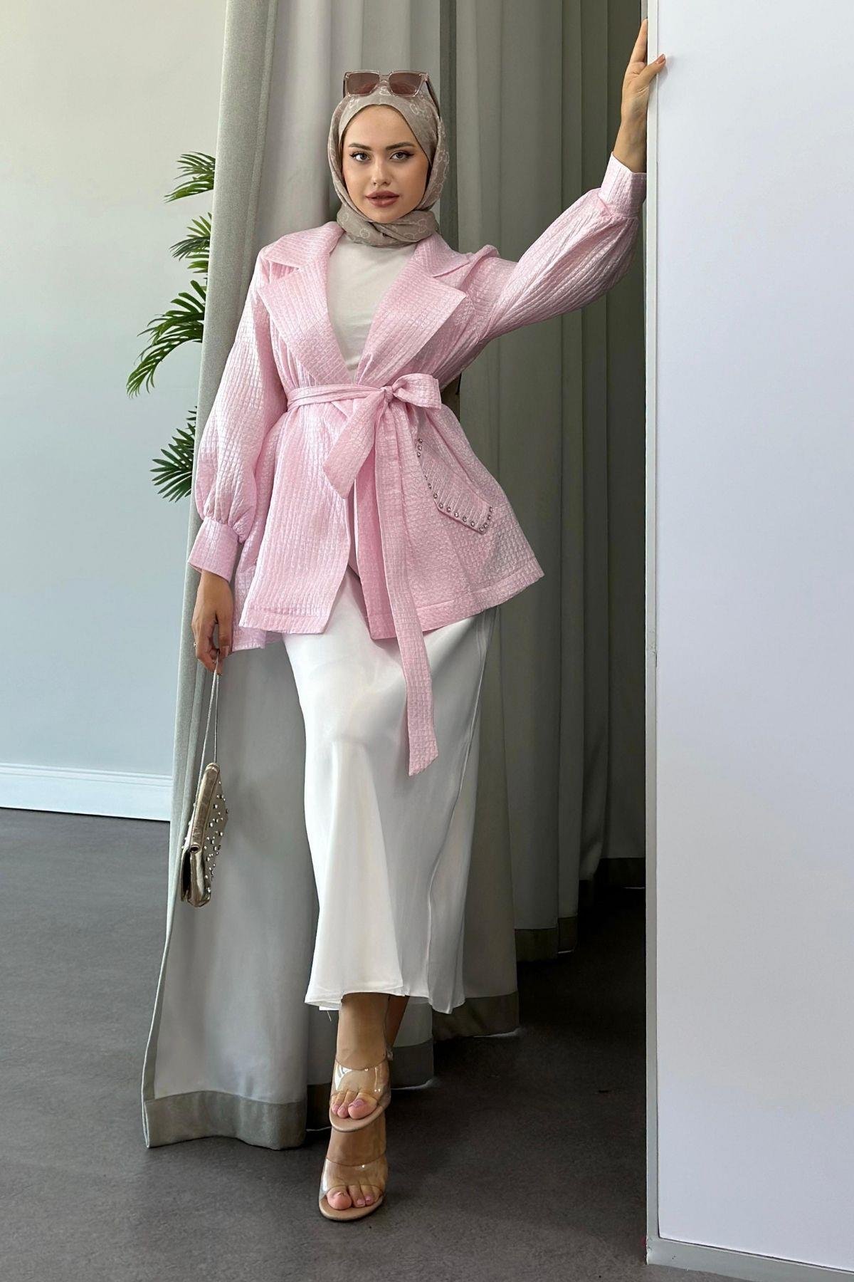 Taşlı Broker Ceket Pembe, Fiyatları 