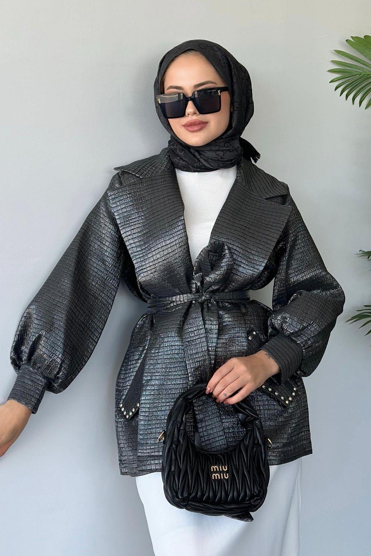 Taşlı Broker Ceket Siyah, Fiyatları 