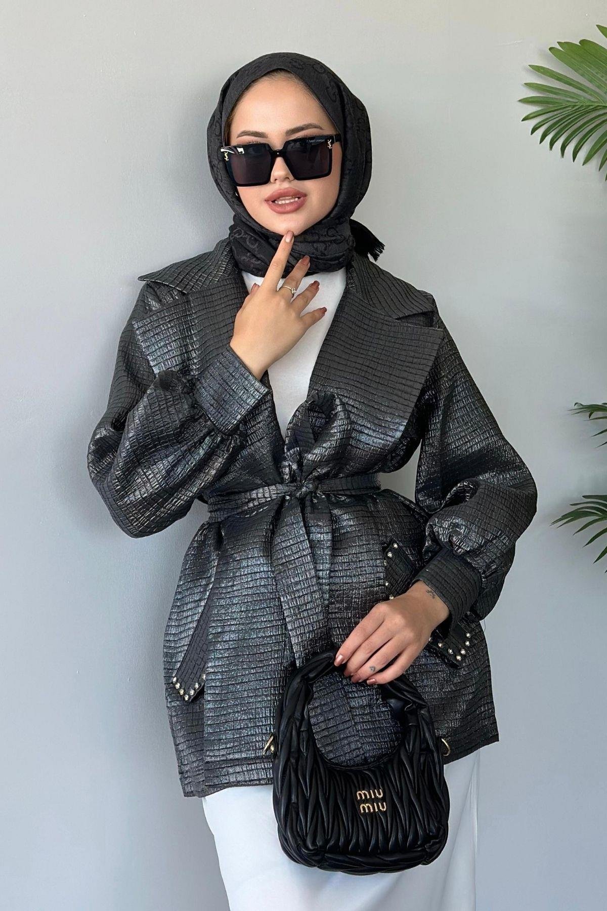 Taşlı Broker Ceket Siyah, Fiyatları 