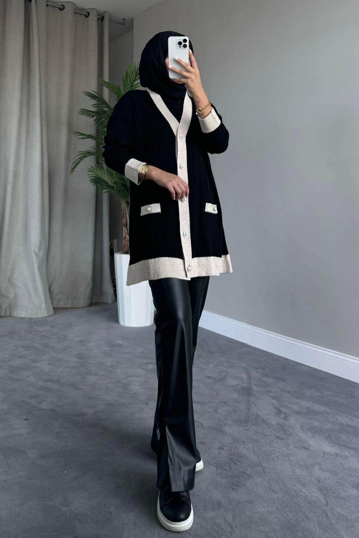 Taşlı Triko Hırka Siyah, Fiyatları 