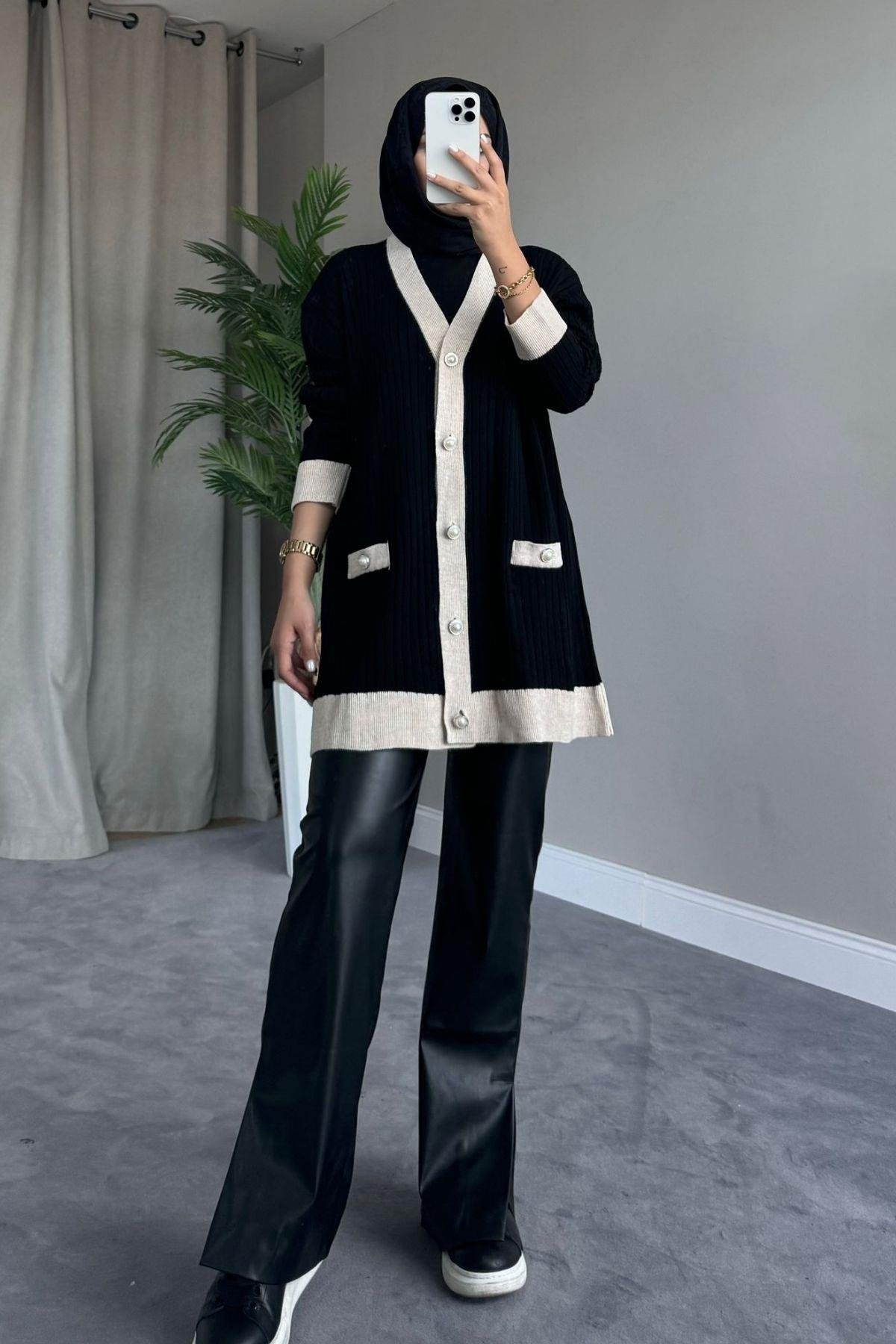 Taşlı Triko Hırka Siyah, Fiyatları 