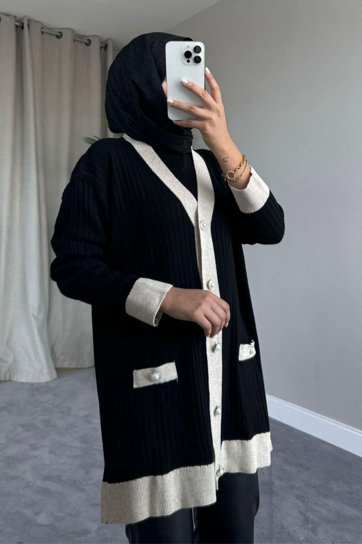 Taşlı Triko Hırka Siyah, Fiyatları 