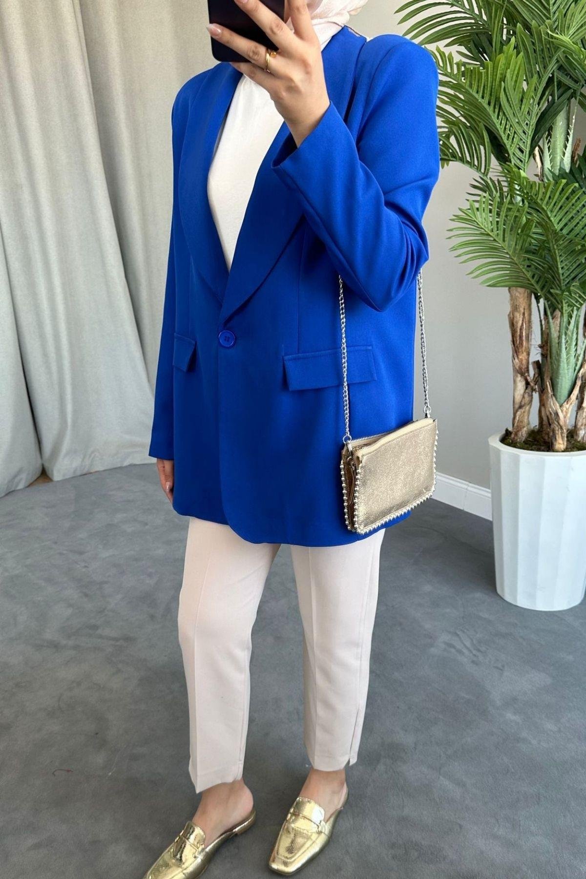 Tek Düğme Blazer Ceket Saks, Fiyatları 