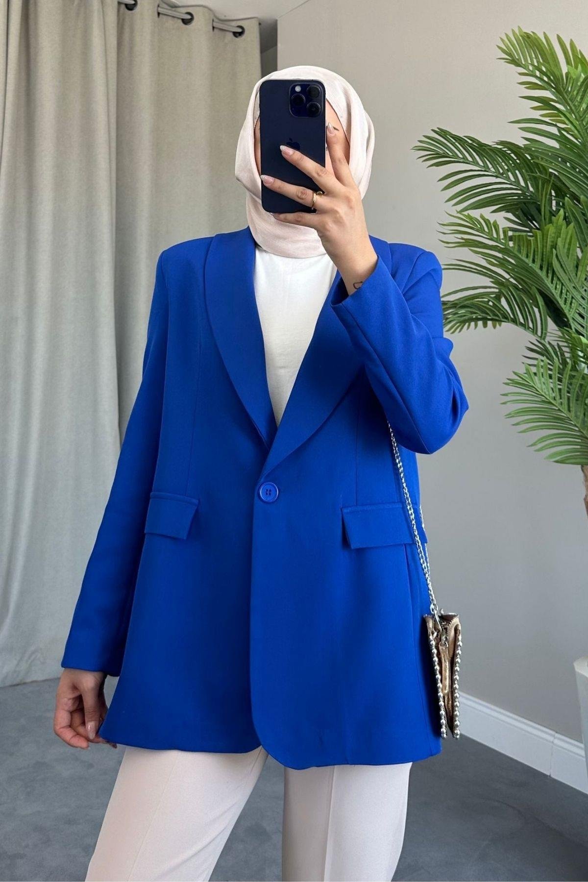 Tek Düğme Blazer Ceket Saks, Fiyatları 