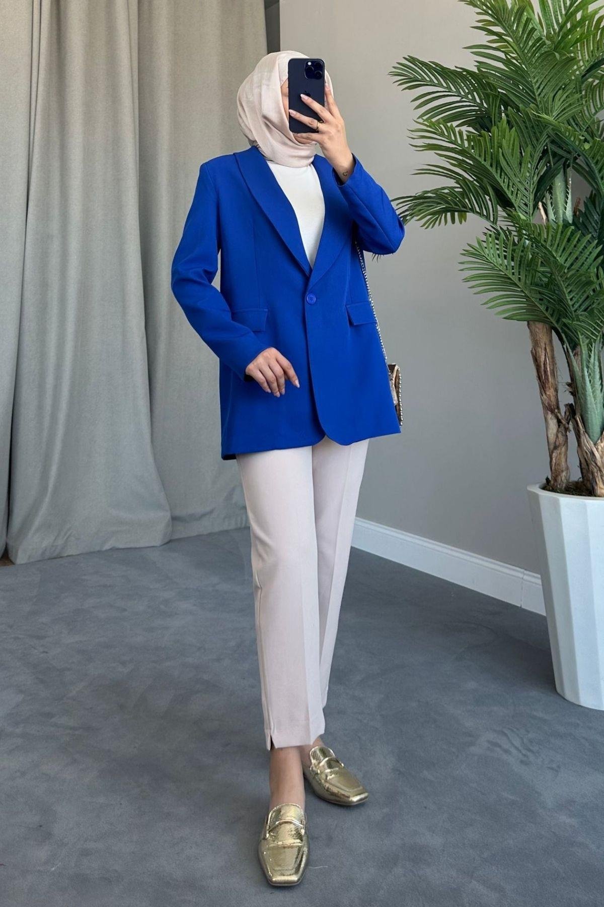 Tek Düğme Blazer Ceket Saks, Fiyatları 