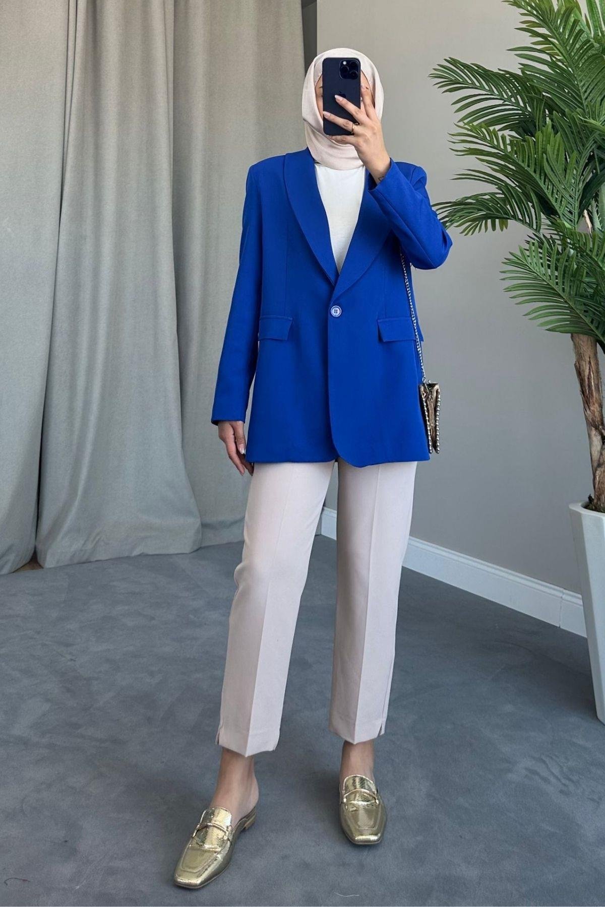 Tek Düğme Blazer Ceket Saks, Fiyatları 