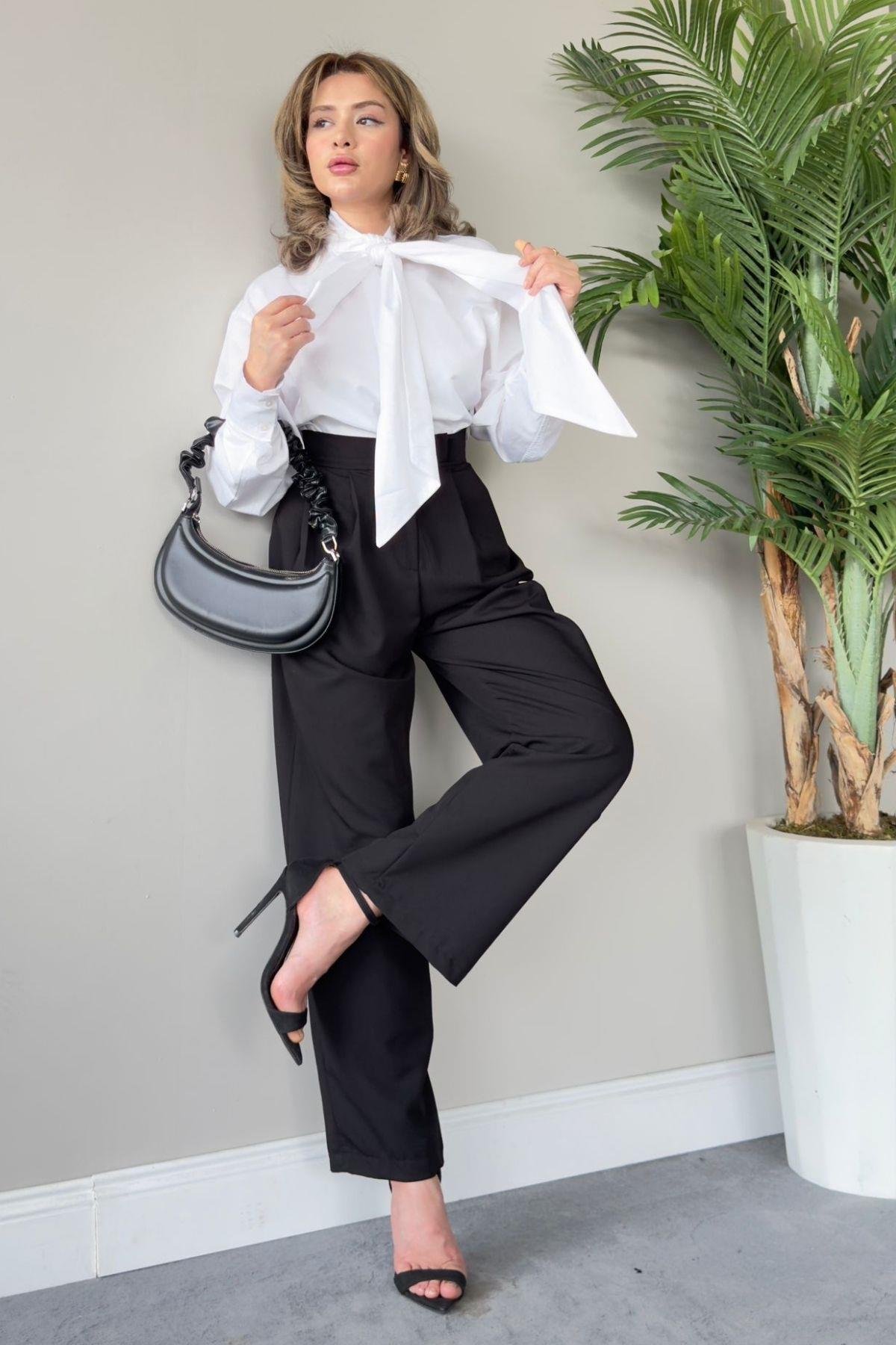 Tia Çıtçıtlı Palazzo Pantolon Siyah, Fiyatları 