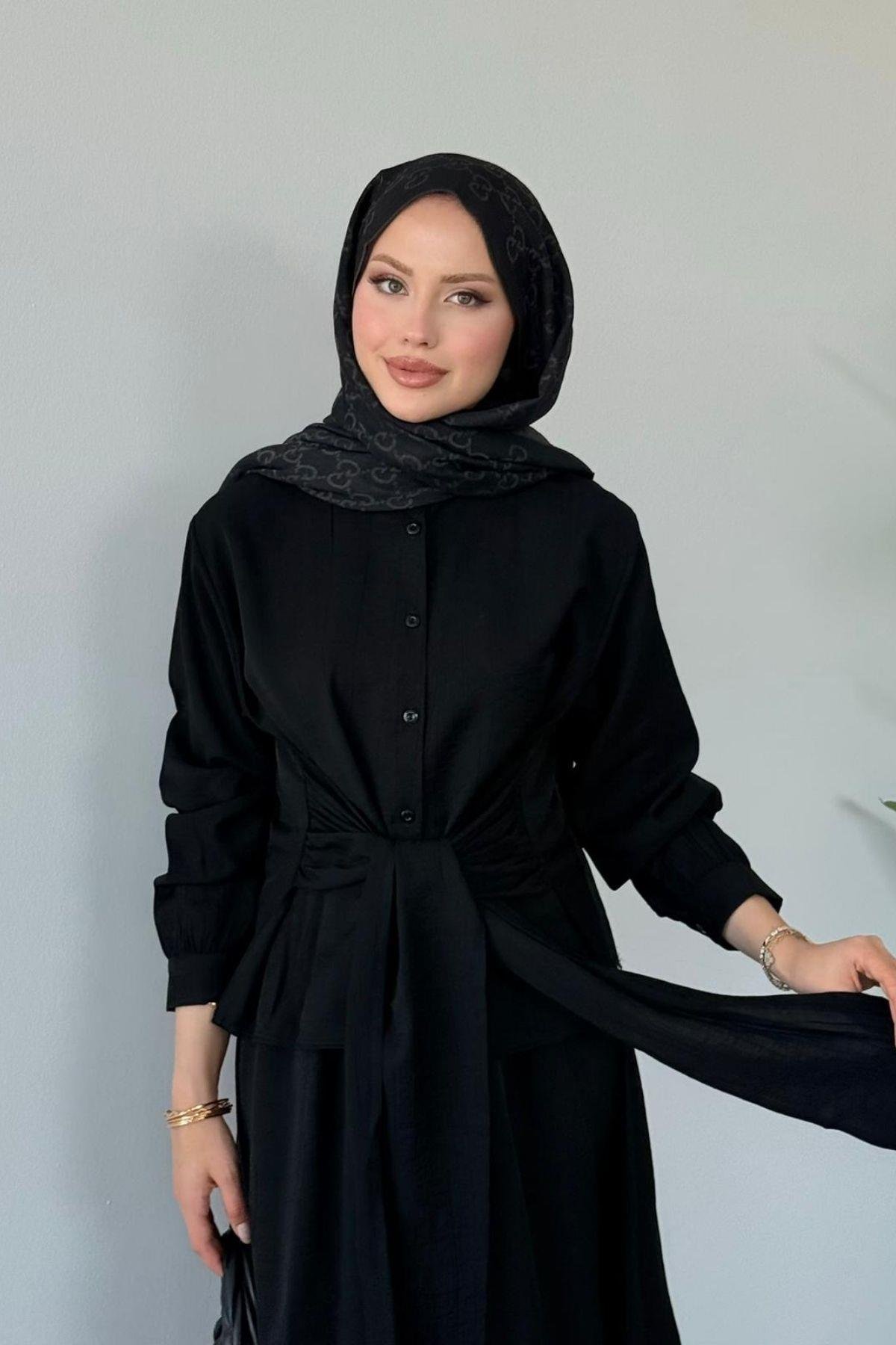 Tiny Bağlamalı Etekli Takım SİYAH, Fiyatları Tiny Bağlamalı Etekli Takım SİYAH- Haza Moda 